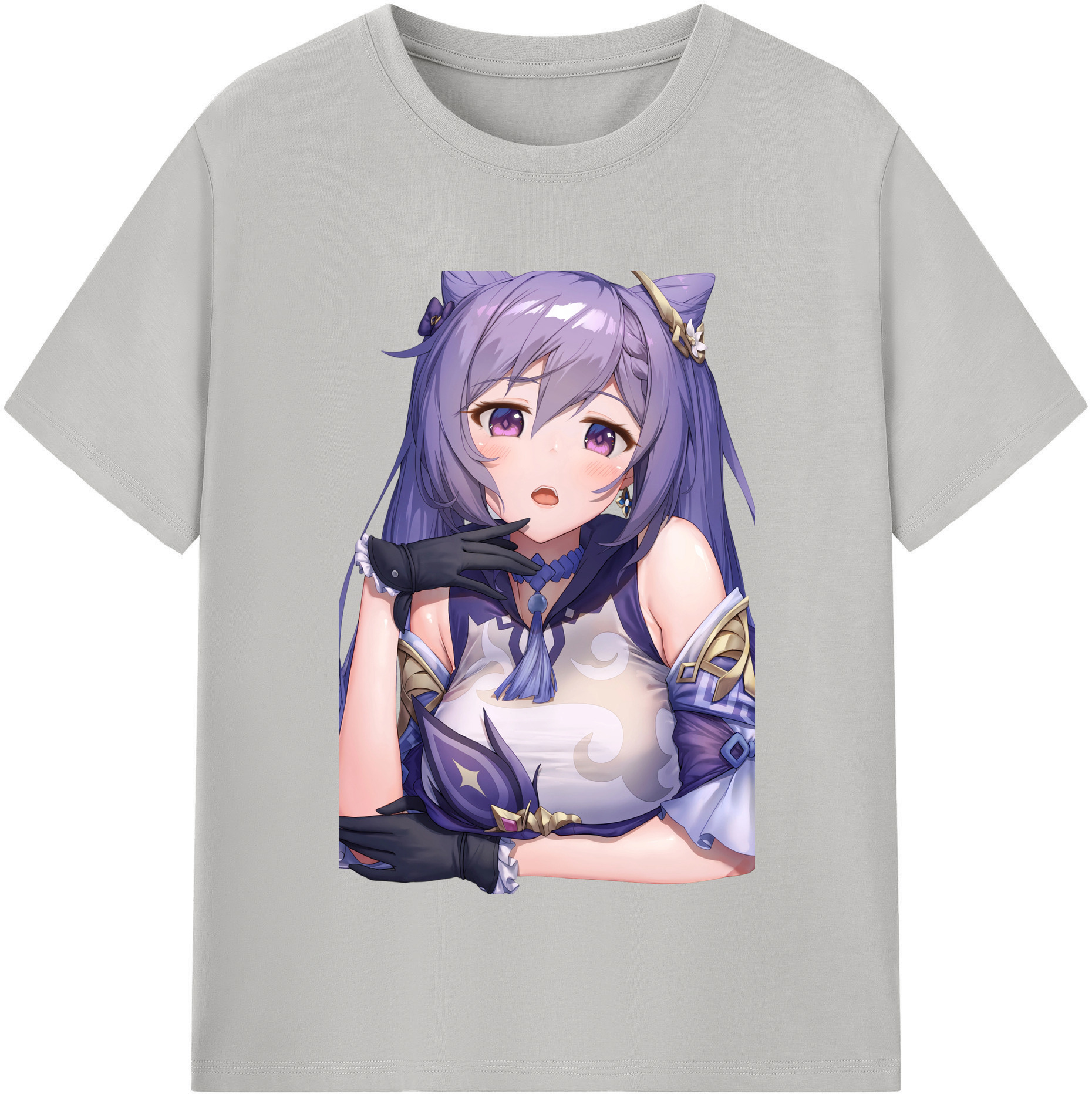 げんし神 刻晴 こくせい genshin Kokusei 綿100％半袖Tシャツ（フロントプリント）