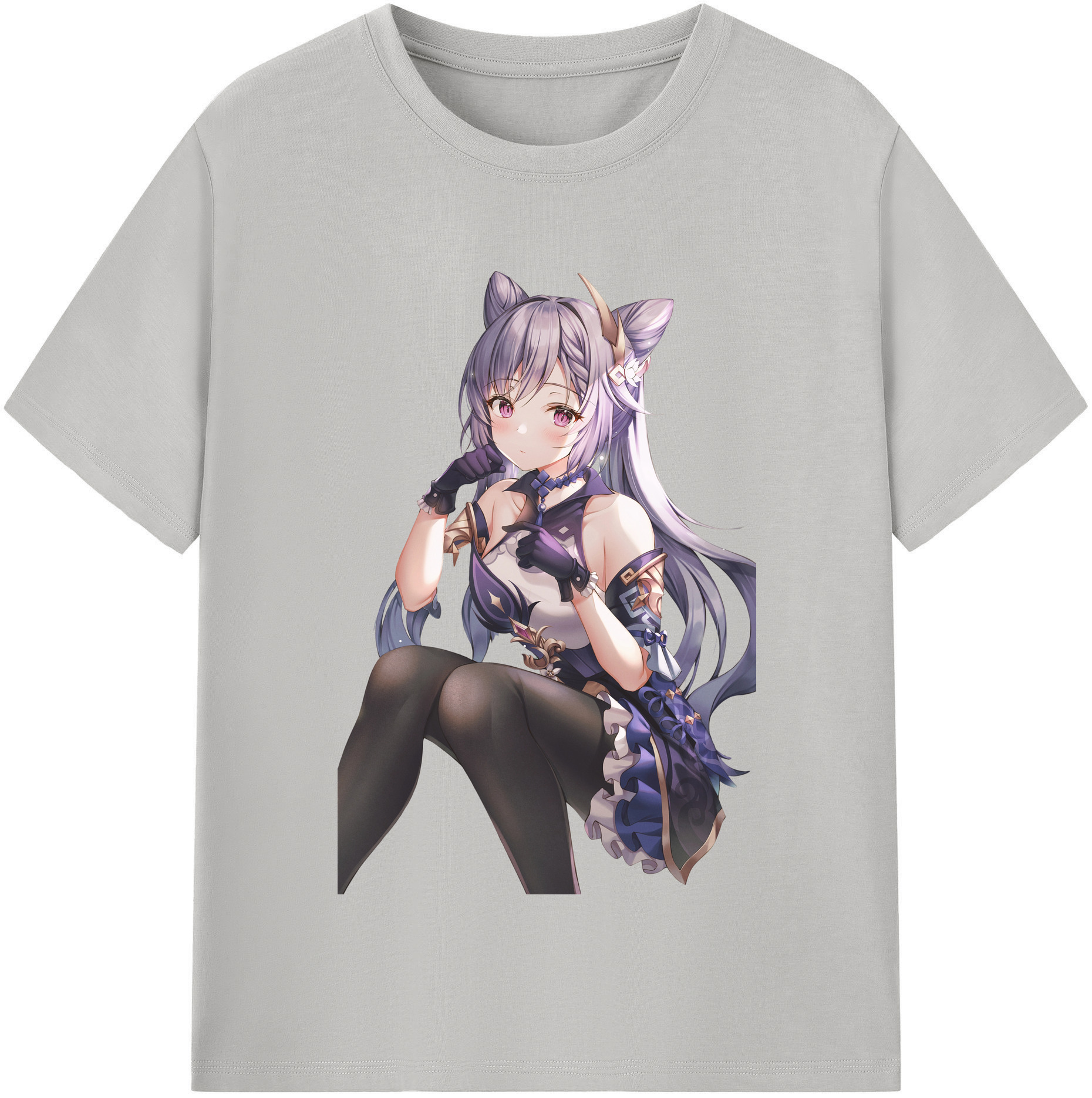 げんし神 刻晴 こくせい genshin Kokusei 綿100％半袖Tシャツ（フロントプリント）