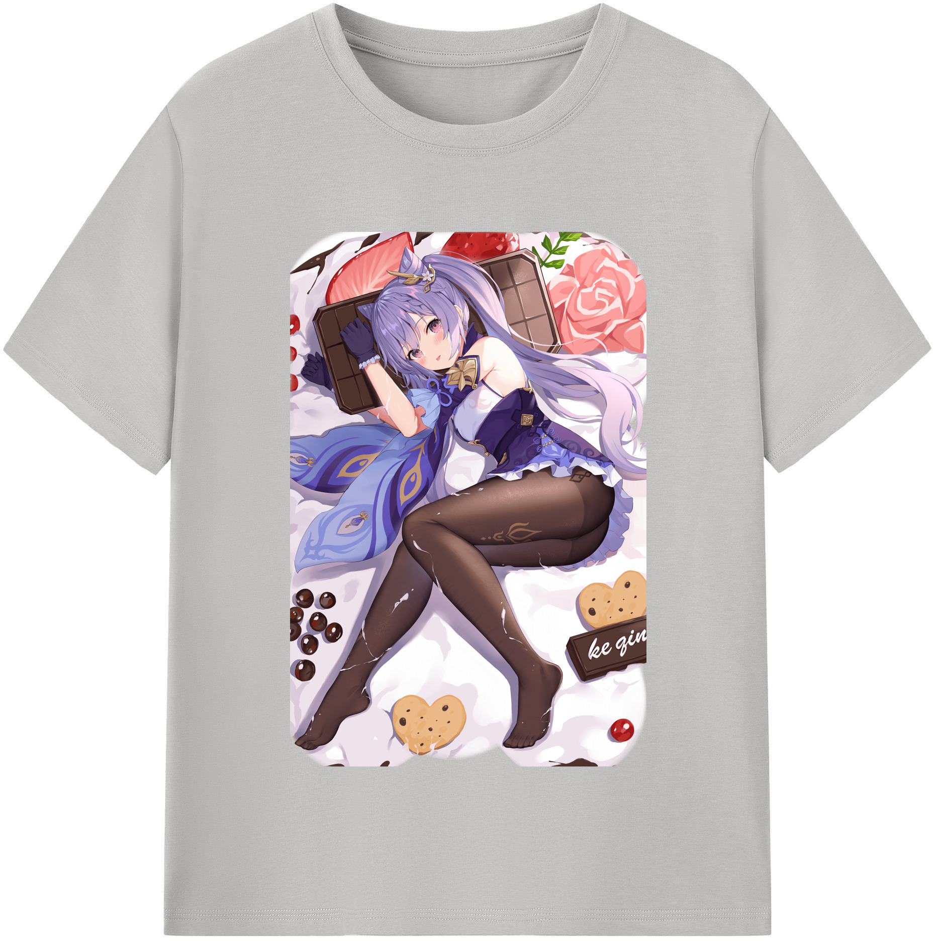 げんし神 刻晴 こくせい genshin Kokusei 綿100％半袖Tシャツ（フロントプリント）