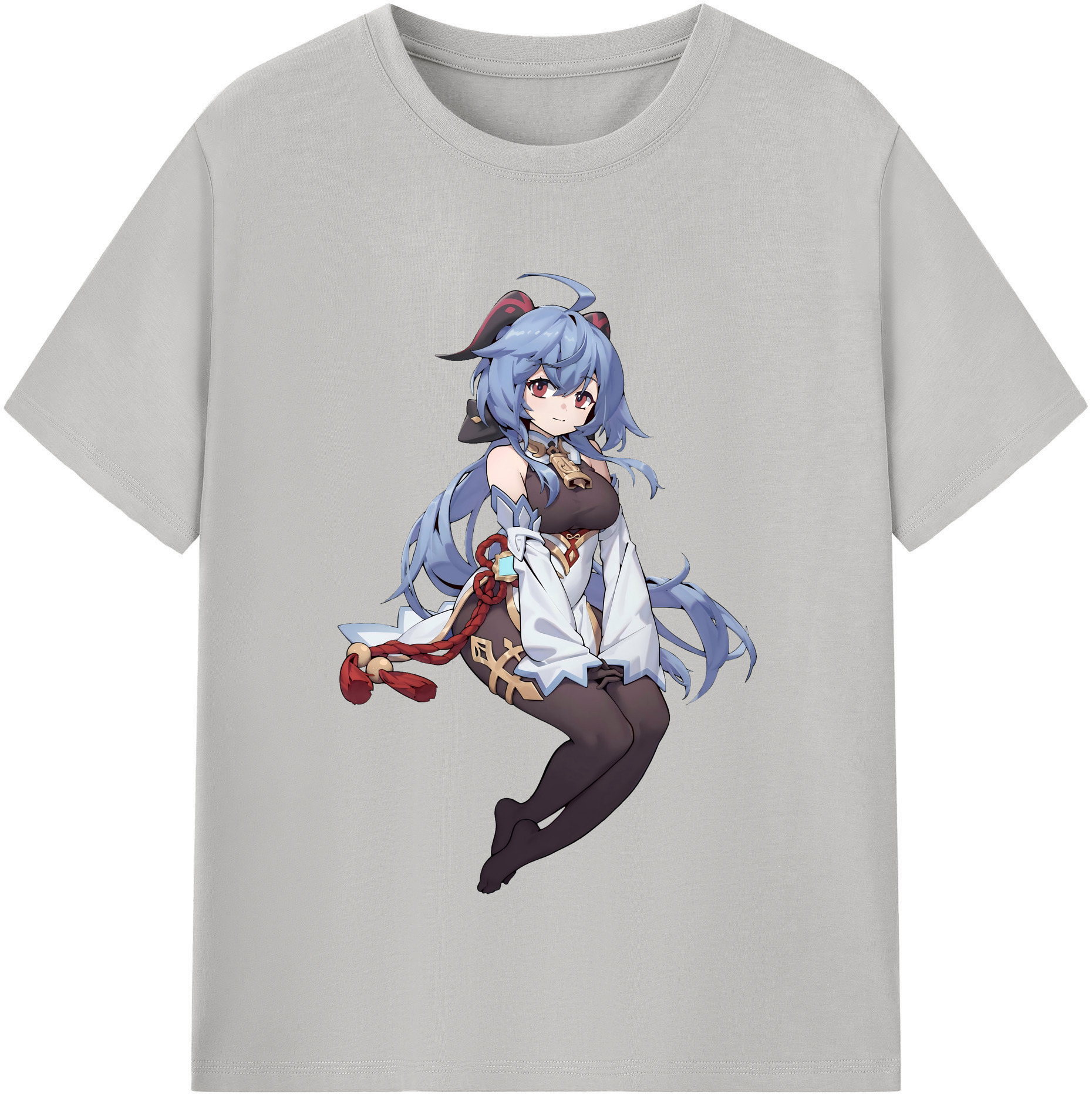 げんし神 甘雨 かんう genshin Ganyu 綿100％半袖Tシャツ（フロントプリント）
