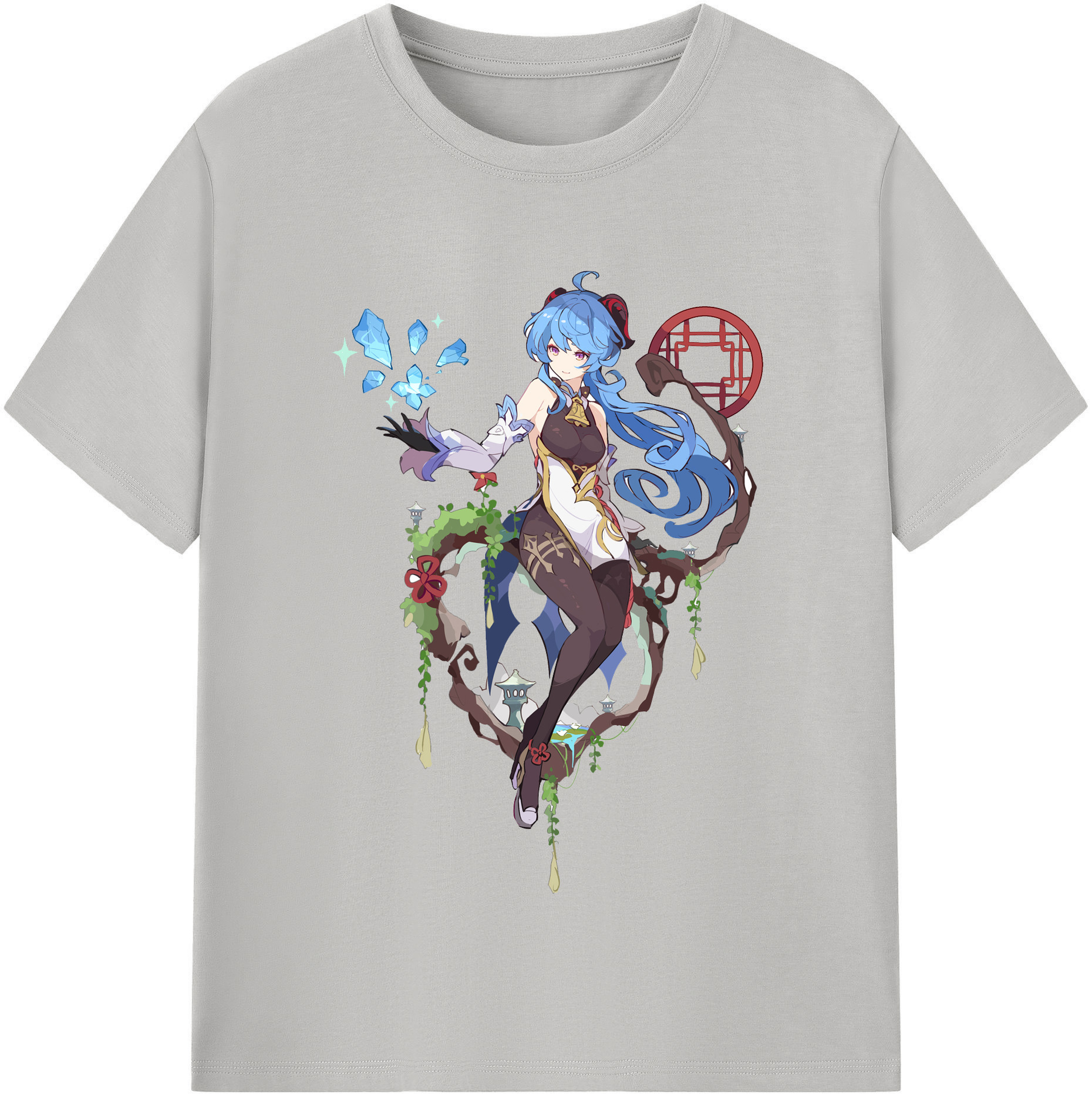げんし神 甘雨 かんう genshin Ganyu 綿100％半袖Tシャツ（フロントプリント）
