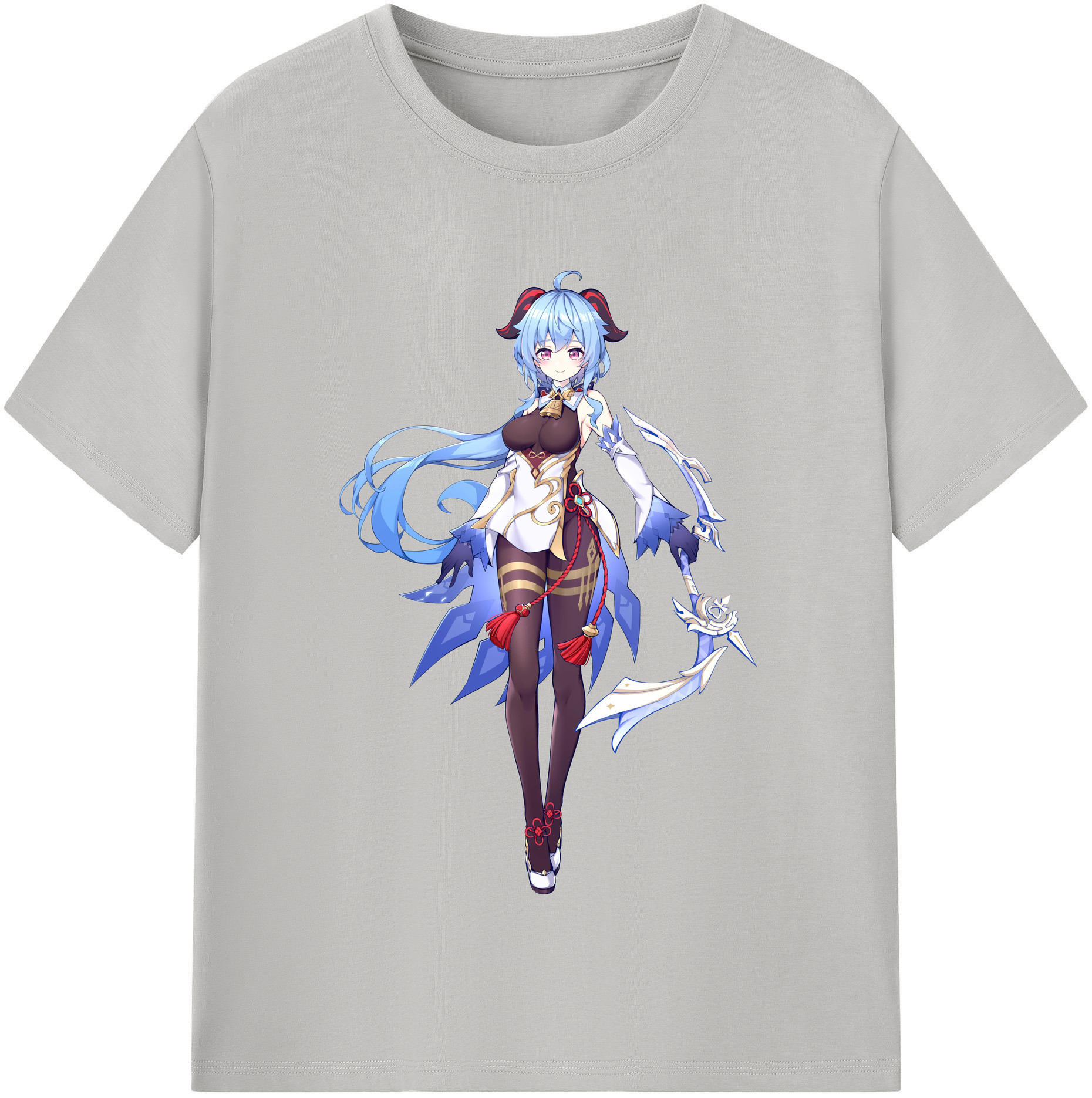 げんし神 甘雨 かんう genshin Ganyu 綿100％半袖Tシャツ（フロントプリント）