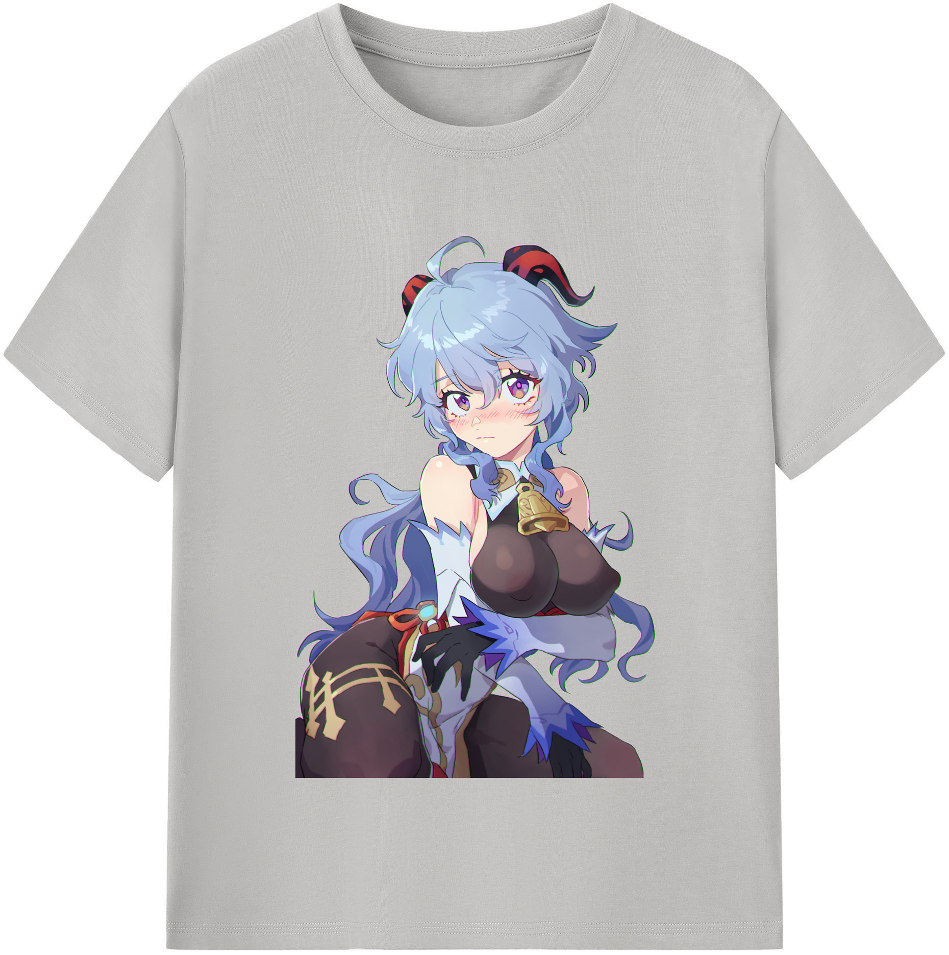 げんし神 甘雨 かんう genshin Ganyu 綿100％半袖Tシャツ（フロントプリント）