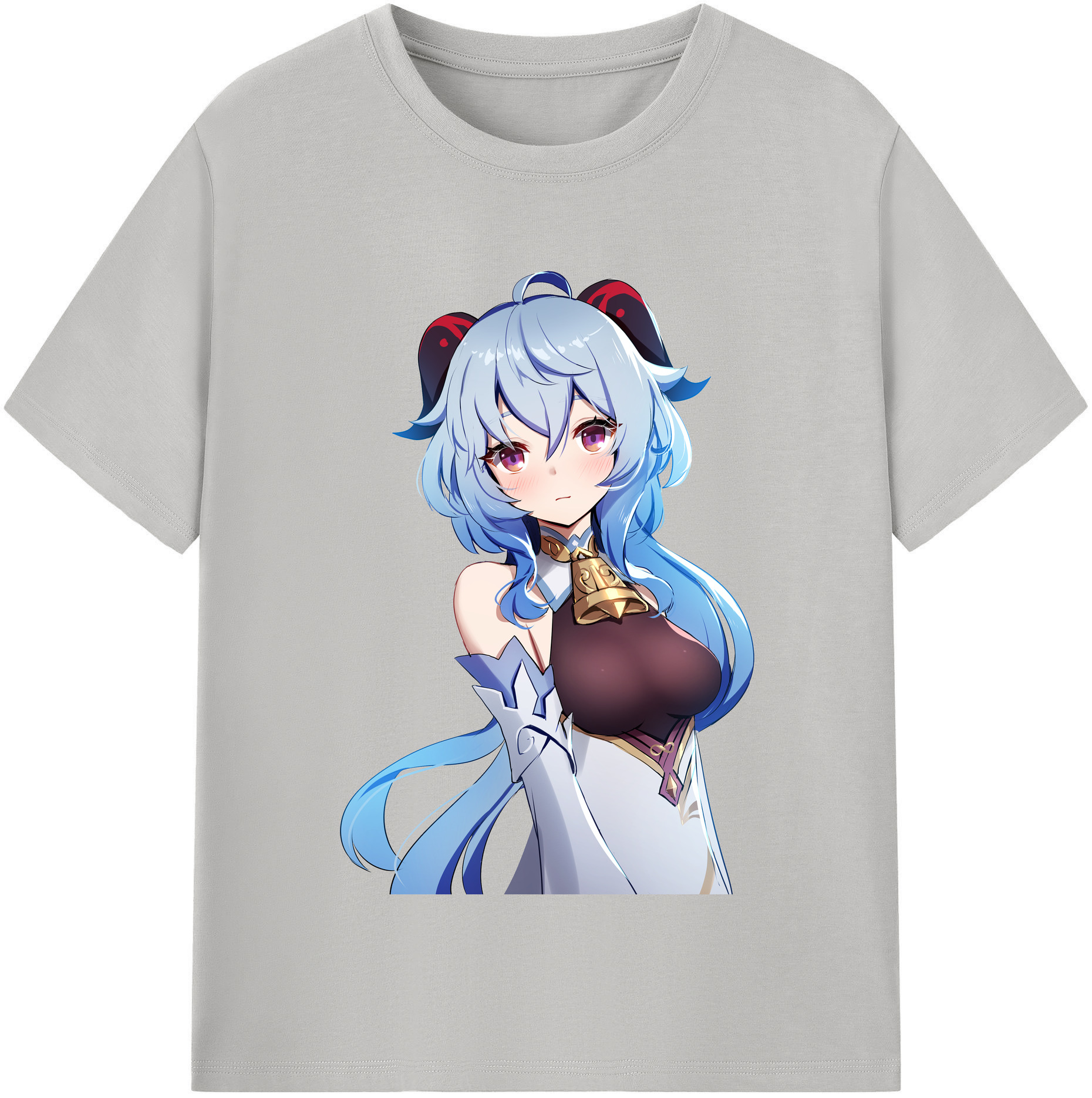 げんし神 甘雨 かんう genshin Ganyu 綿100％半袖Tシャツ（フロントプリント）