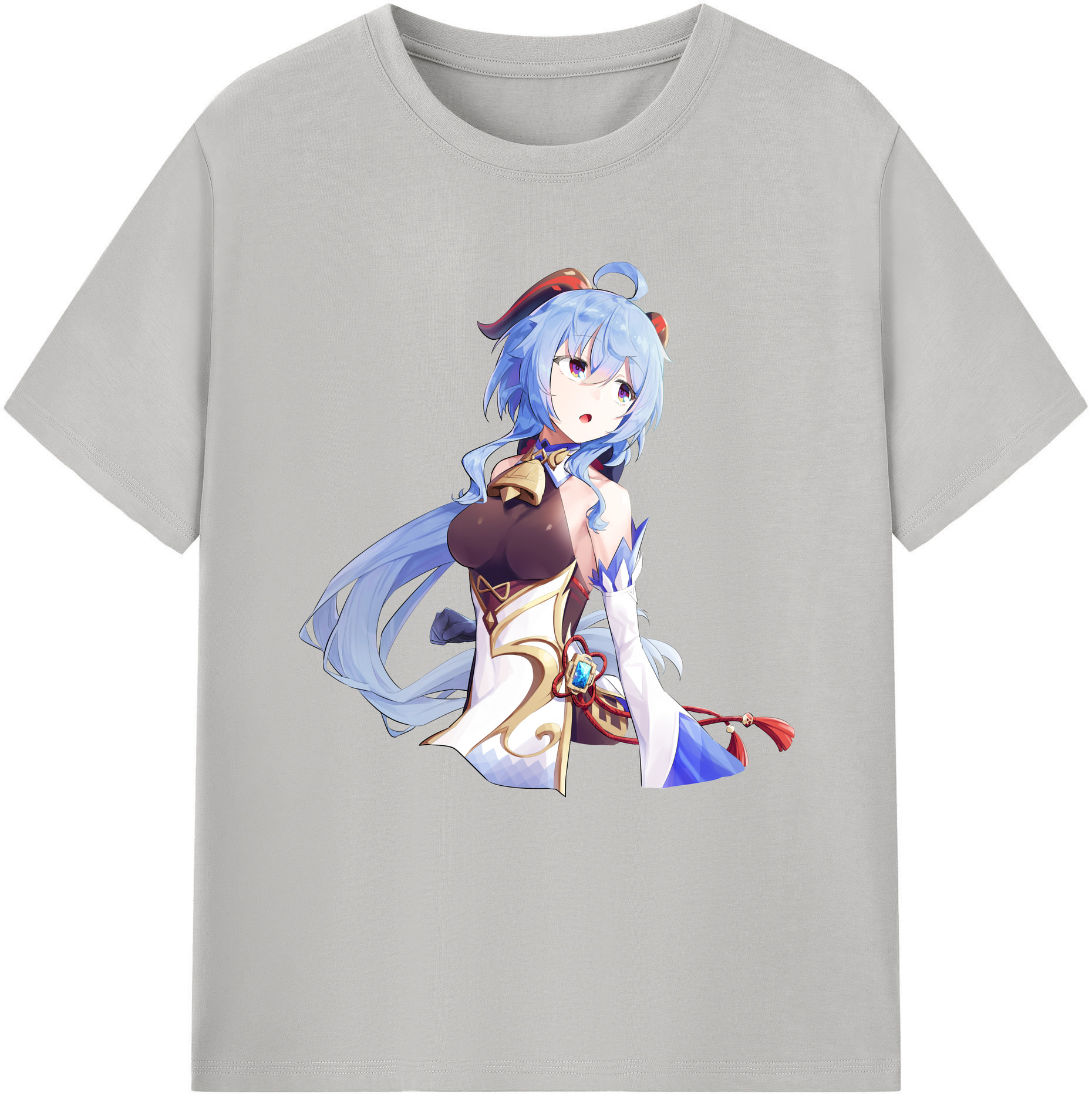げんし神 甘雨 かんう genshin Ganyu 綿100％半袖Tシャツ（フロントプリント）