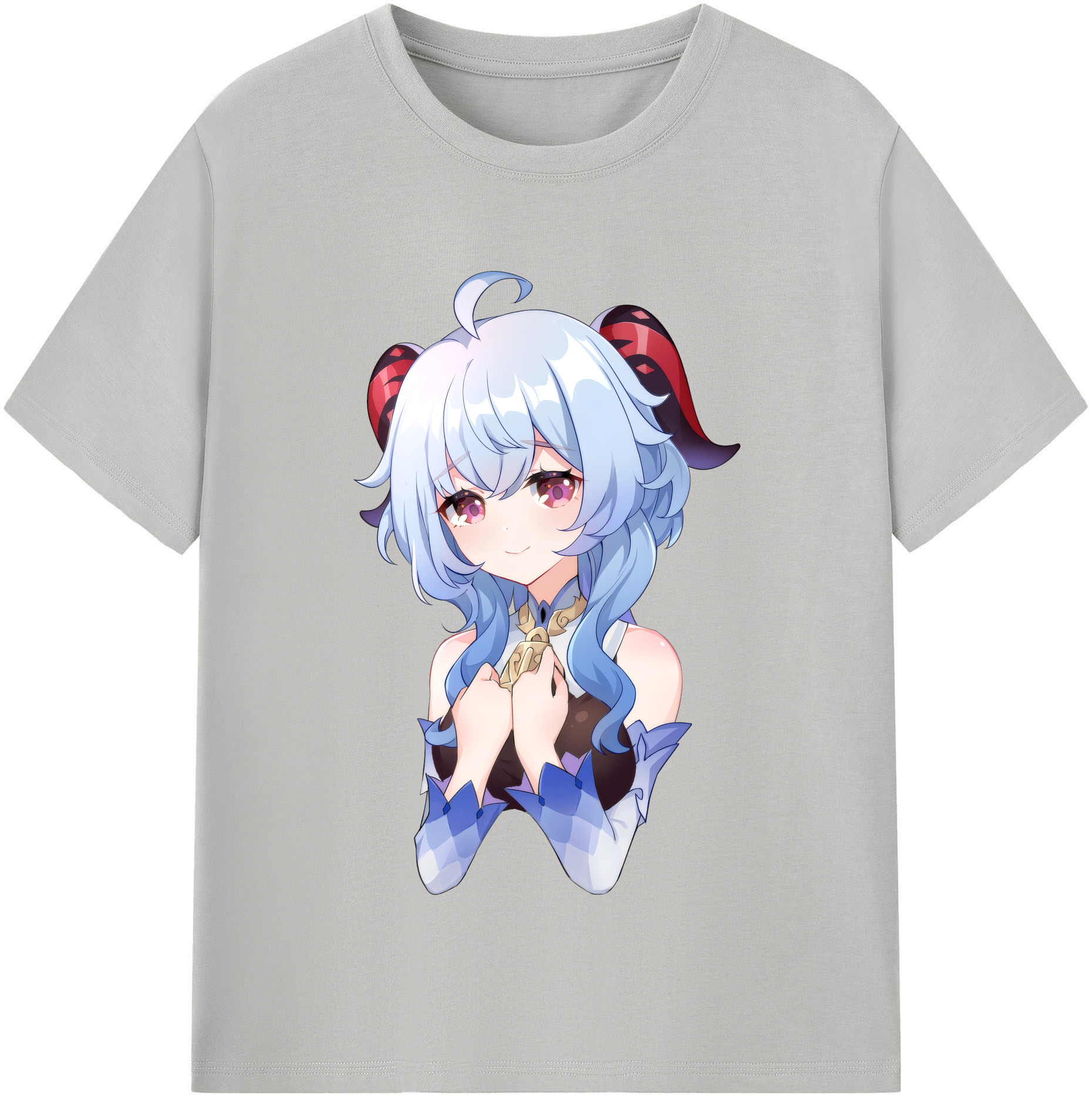 げんし神 甘雨 かんう genshin Ganyu 綿100％半袖Tシャツ（フロントプリント）