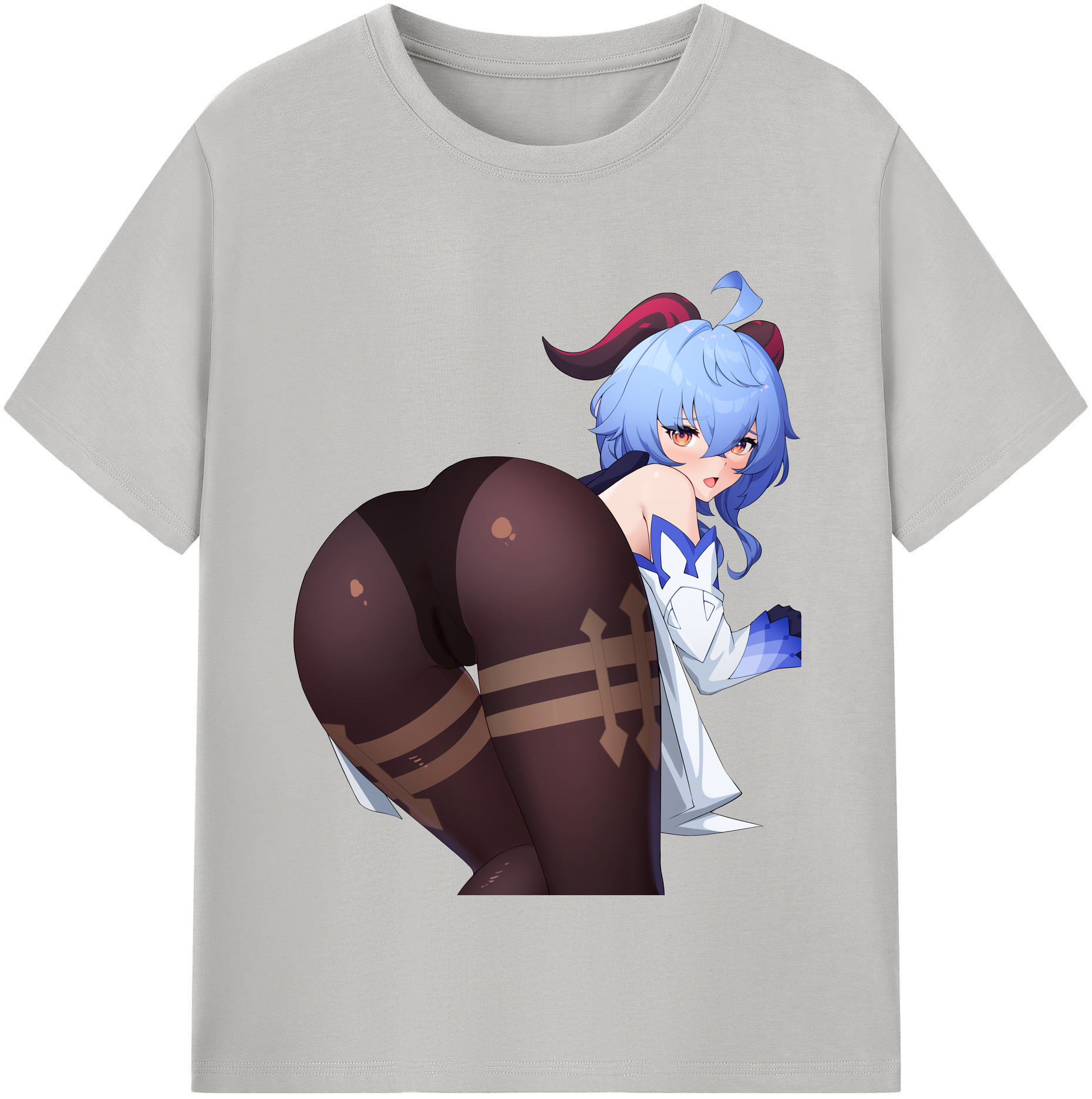 げんし神 甘雨 かんう genshin Ganyu 綿100％半袖Tシャツ（フロントプリント）
