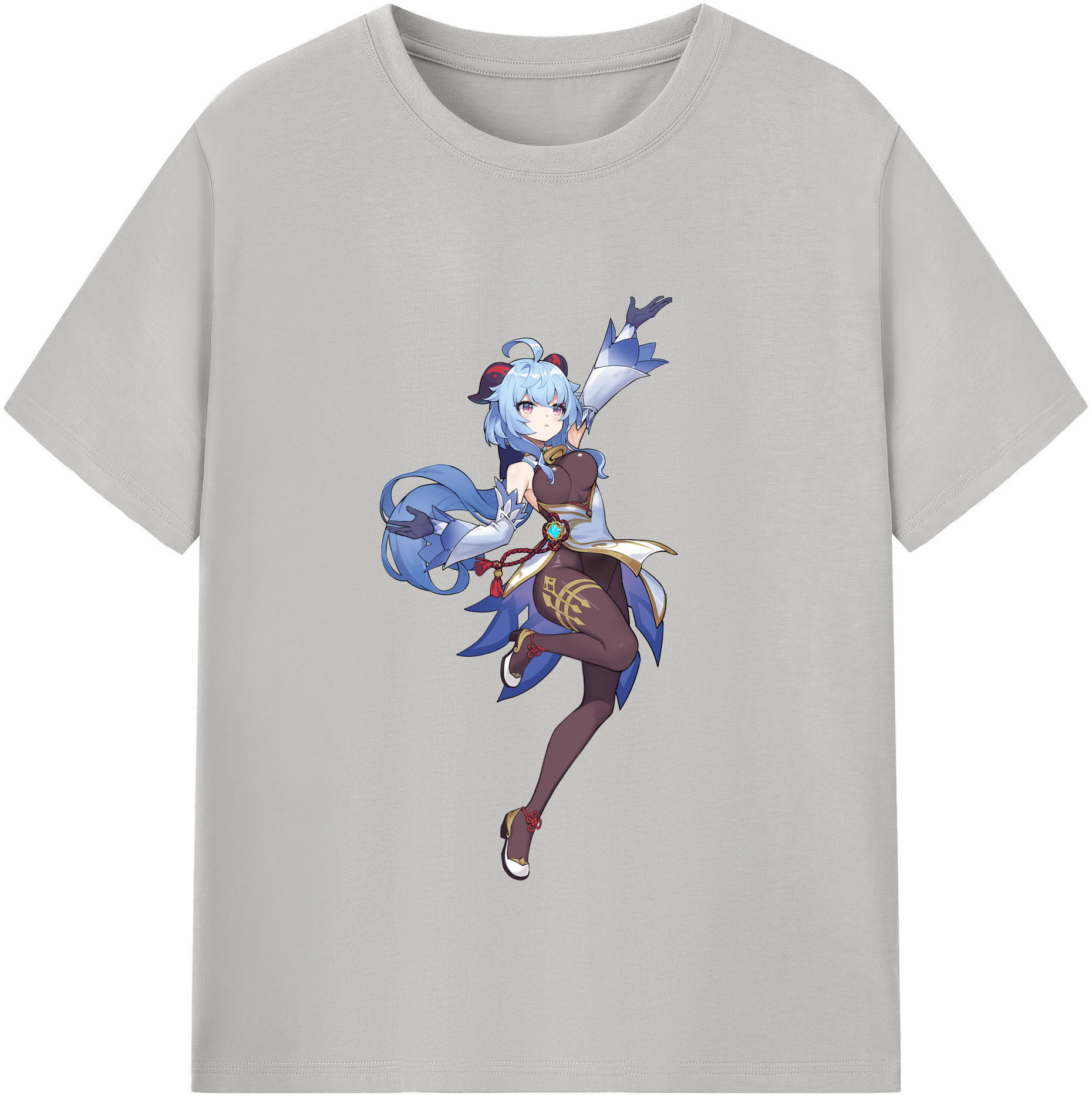 げんし神 甘雨 かんう genshin Ganyu 綿100％半袖Tシャツ（フロントプリント）