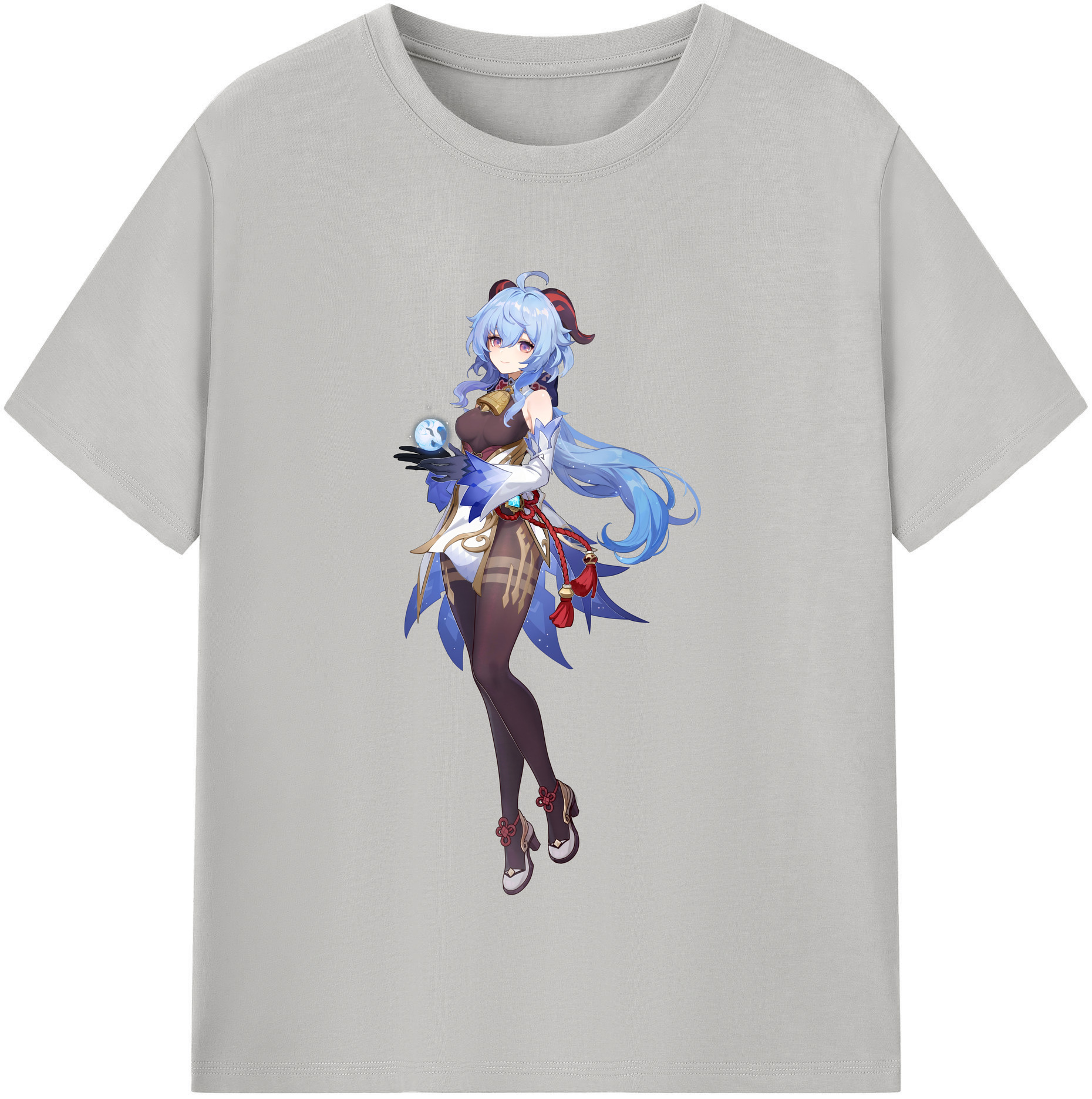 げんし神 甘雨 かんう genshin Ganyu 綿100％半袖Tシャツ（フロントプリント）
