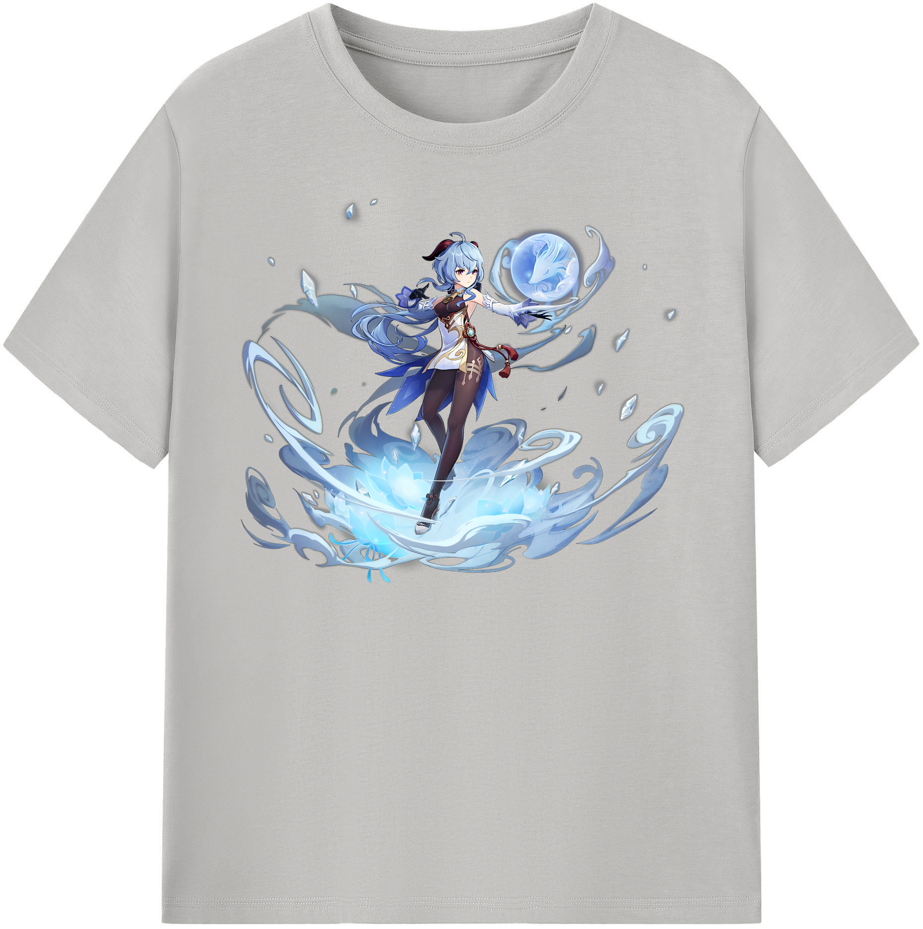 げんし神 甘雨 かんう genshin Ganyu 綿100％半袖Tシャツ（フロントプリント）
