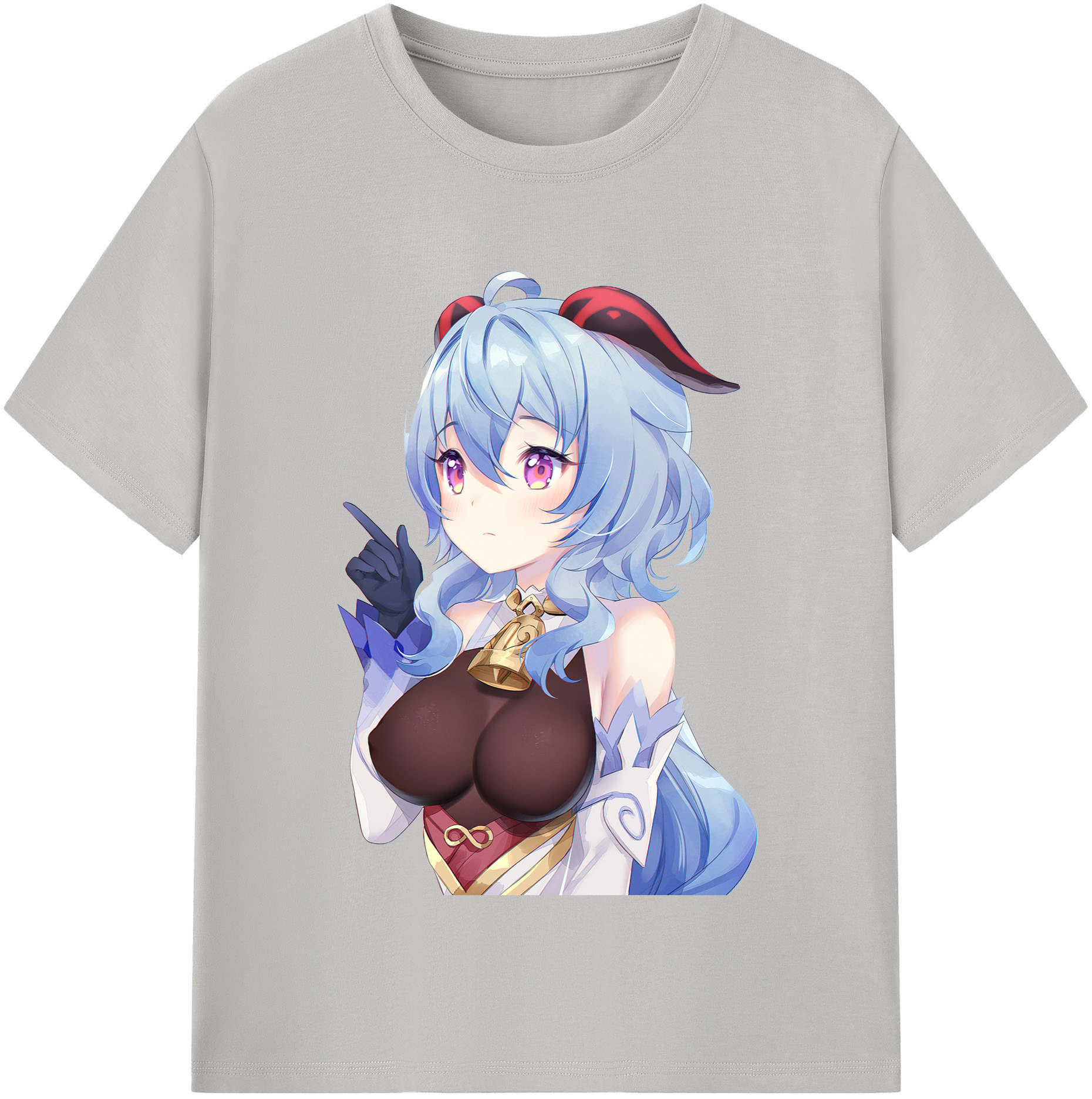 げんし神 甘雨 かんう genshin Ganyu 綿100％半袖Tシャツ（フロントプリント）