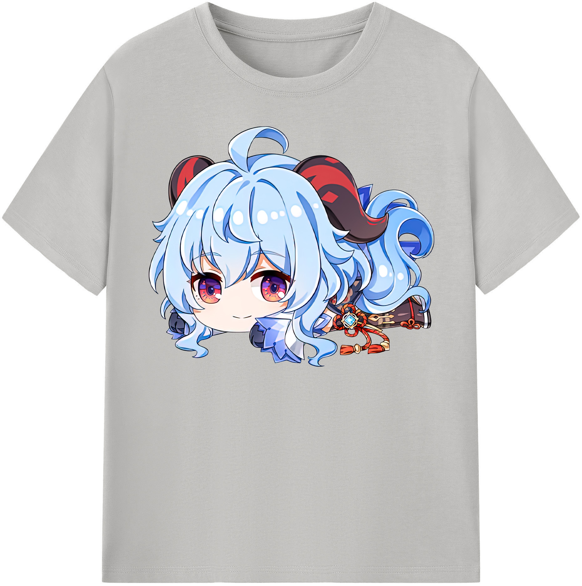 げんし神 甘雨 かんう genshin Ganyu 綿100％半袖Tシャツ（フロントプリント）