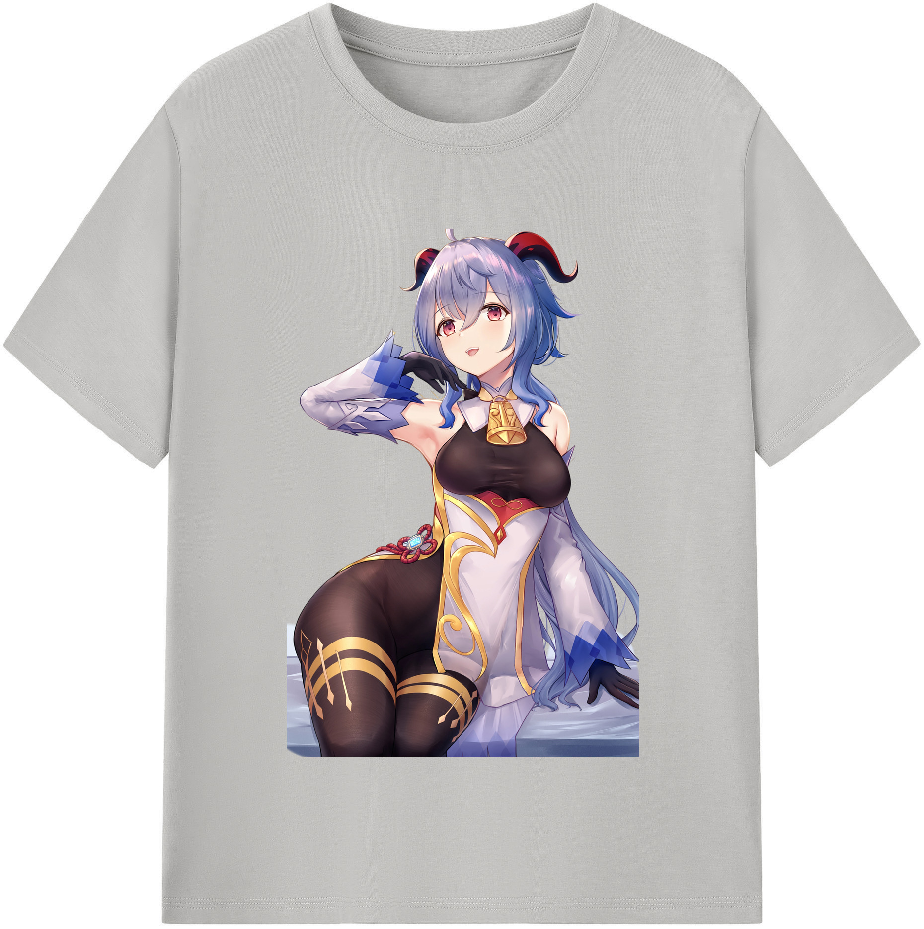 げんし神 甘雨 かんう genshin Ganyu 綿100％半袖Tシャツ（フロントプリント）