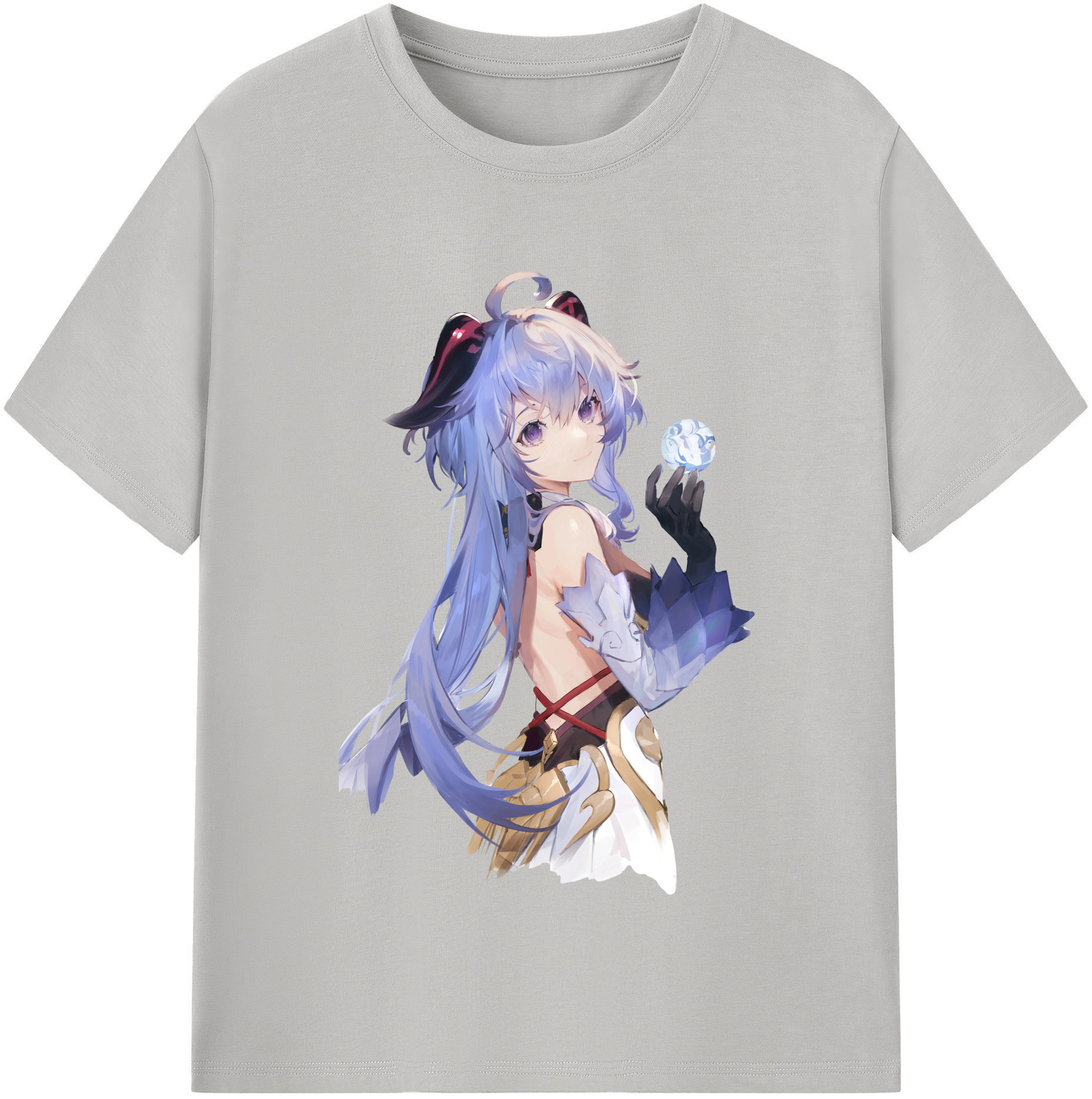 げんし神 甘雨 かんう genshin Ganyu 綿100％半袖Tシャツ（フロントプリント）