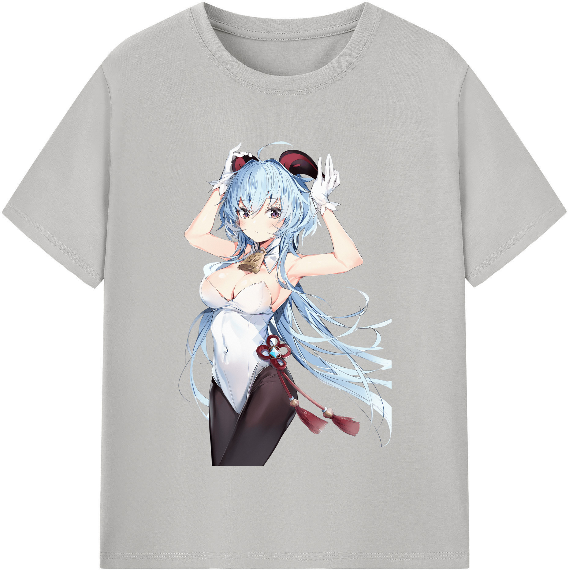 げんし神 甘雨 かんう genshin Ganyu 綿100％半袖Tシャツ（フロントプリント）