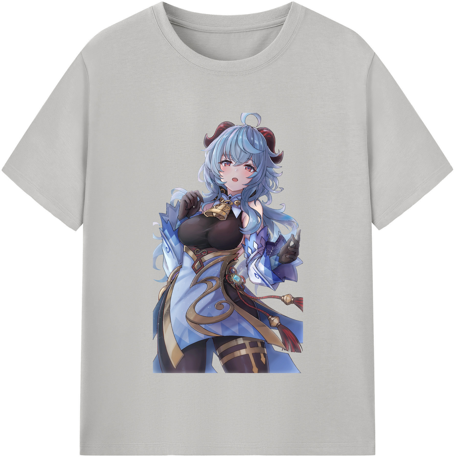 げんし神 甘雨 かんう genshin Ganyu 綿100％半袖Tシャツ（フロントプリント）