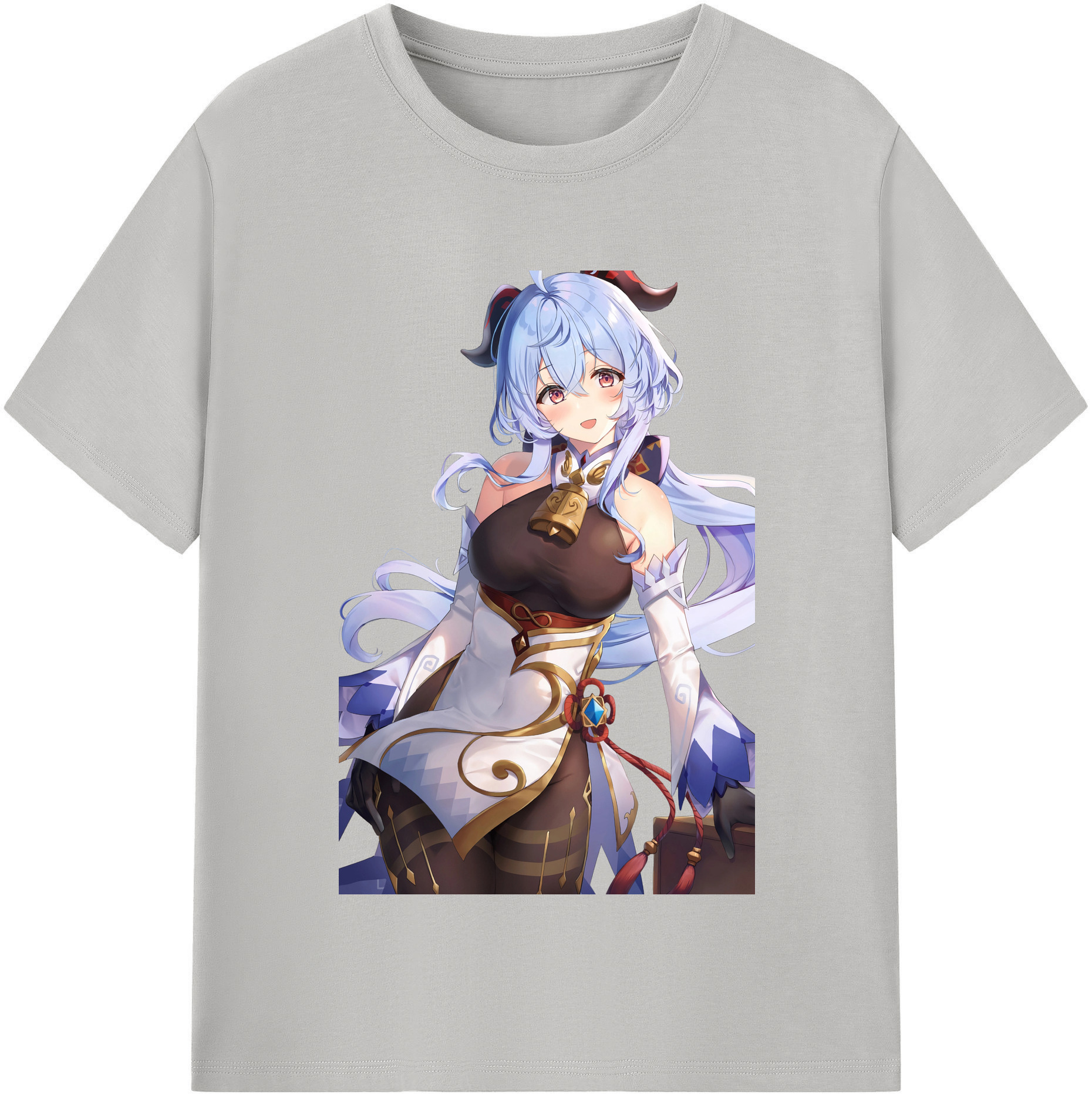 げんし神 甘雨 かんう genshin Ganyu 綿100％半袖Tシャツ（フロントプリント）