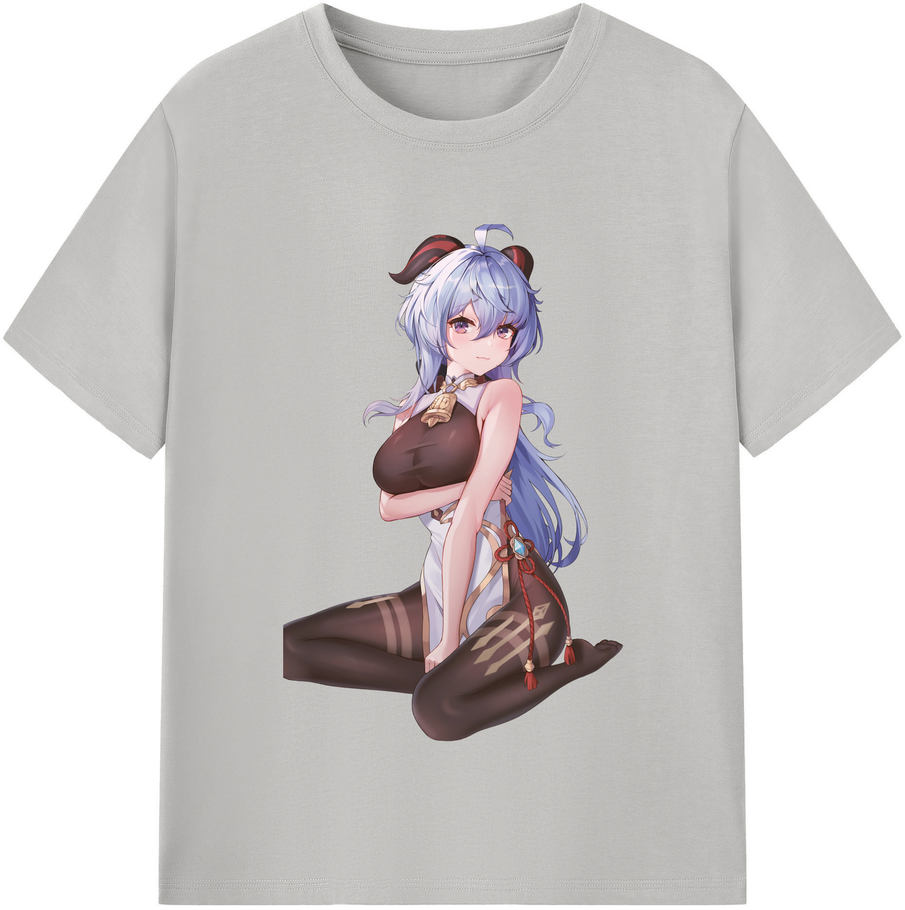 げんし神 甘雨 かんう genshin Ganyu 綿100％半袖Tシャツ（フロントプリント）