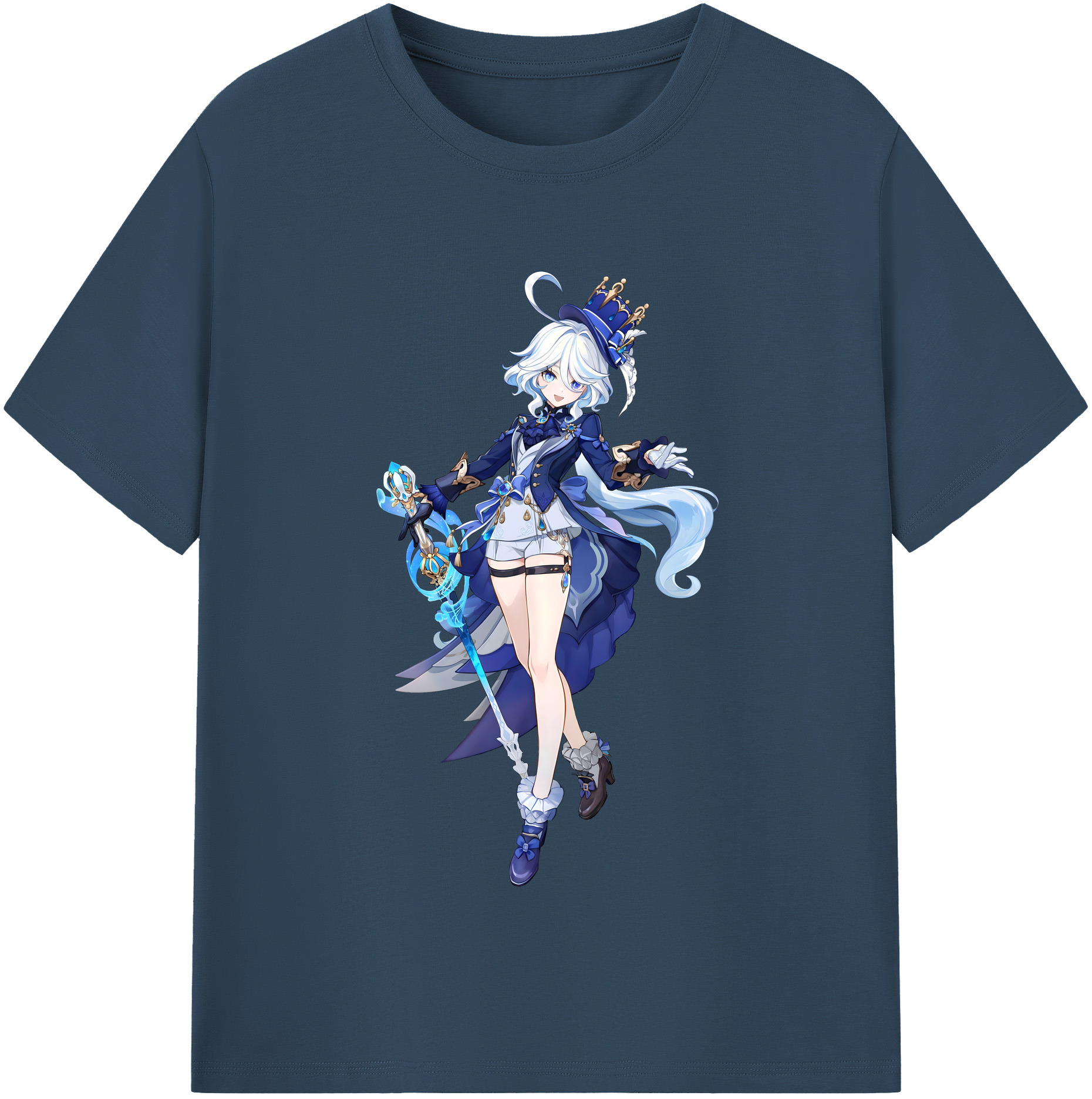 げんし神 フリーナ genshin Furina 綿100％半袖Tシャツ（フロントプリント）