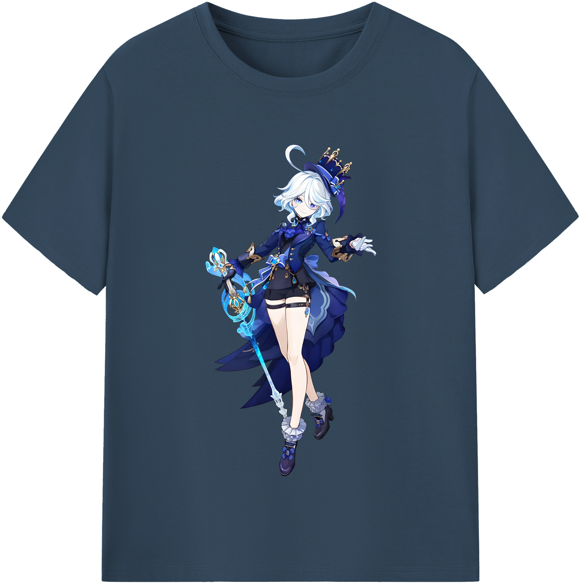 げんし神 フリーナ genshin Furina 綿100％半袖Tシャツ（フロントプリント）