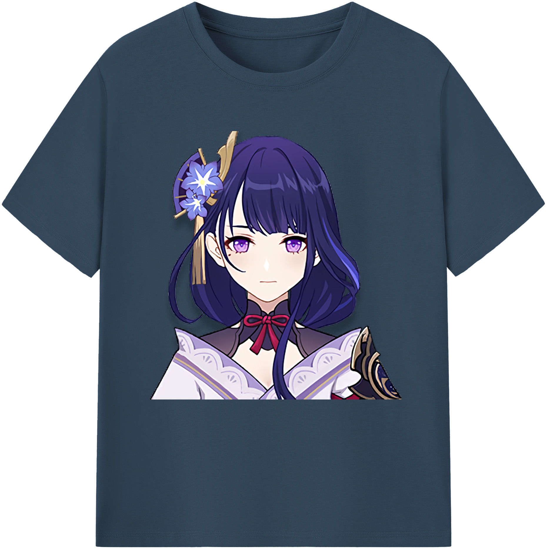 げんし神 雷電将軍 らいでんしょうぐん genshin Raiden Shogun 綿100％半袖Tシャツ（フロントプリント）