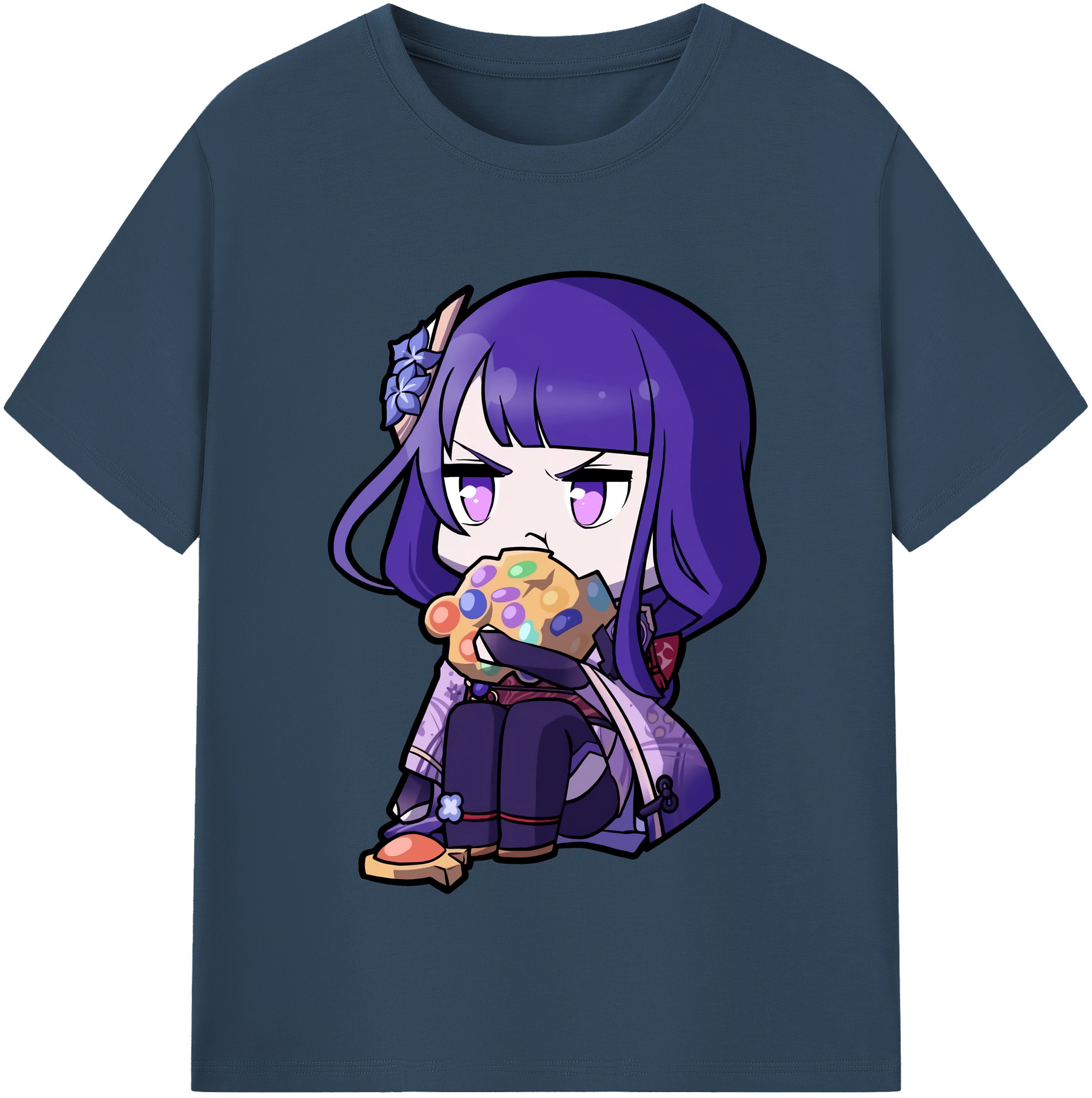 げんし神 雷電将軍 らいでんしょうぐん genshin Raiden Shogun 綿100％半袖Tシャツ（フロントプリント）