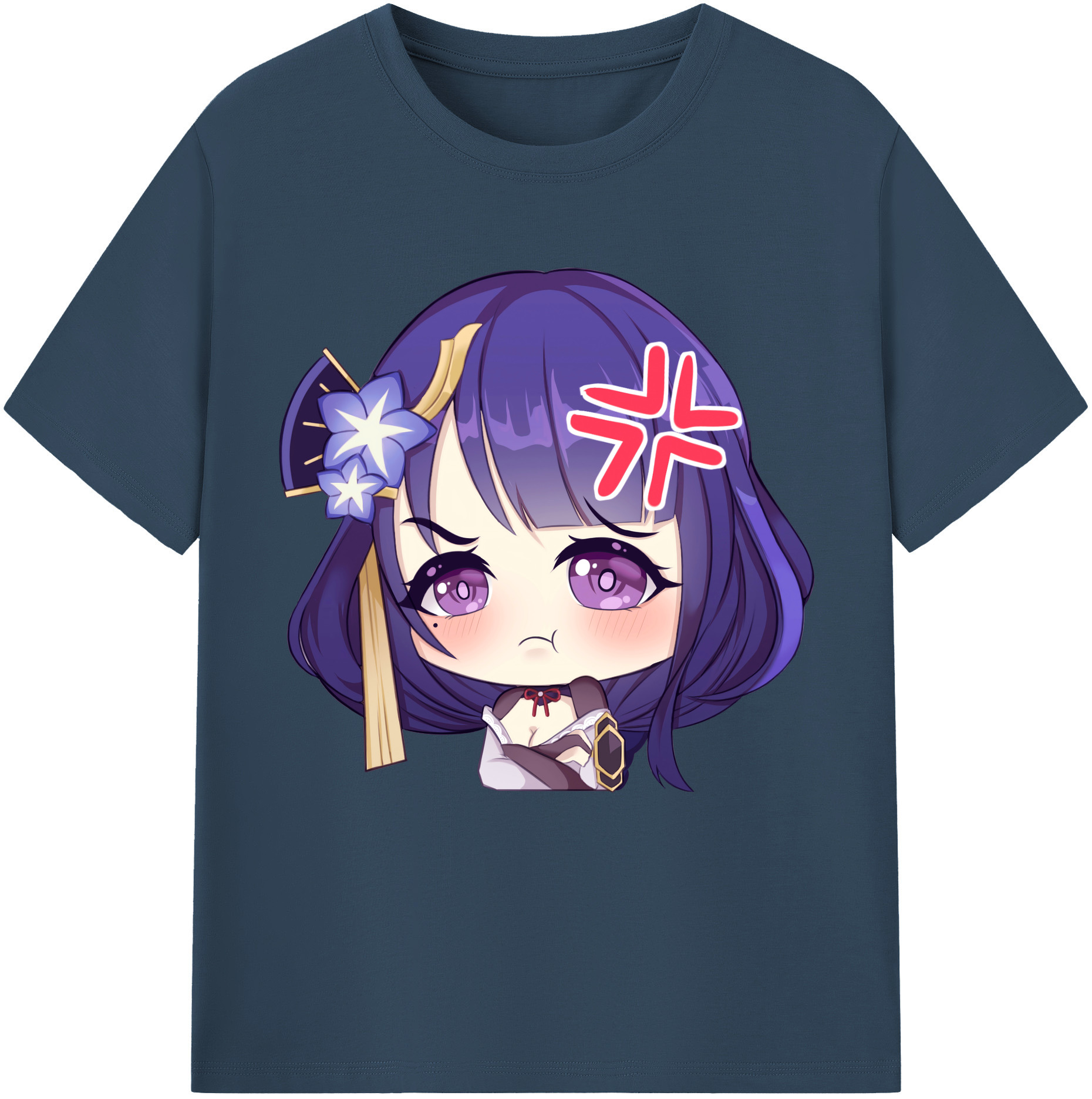 げんし神 雷電将軍 らいでんしょうぐん genshin Raiden Shogun 綿100％半袖Tシャツ（フロントプリント）