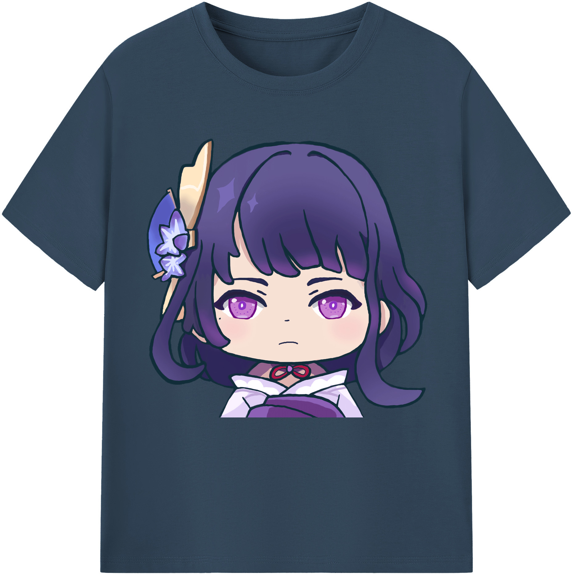 げんし神 雷電将軍 らいでんしょうぐん genshin Raiden Shogun 綿100％半袖Tシャツ（フロントプリント）