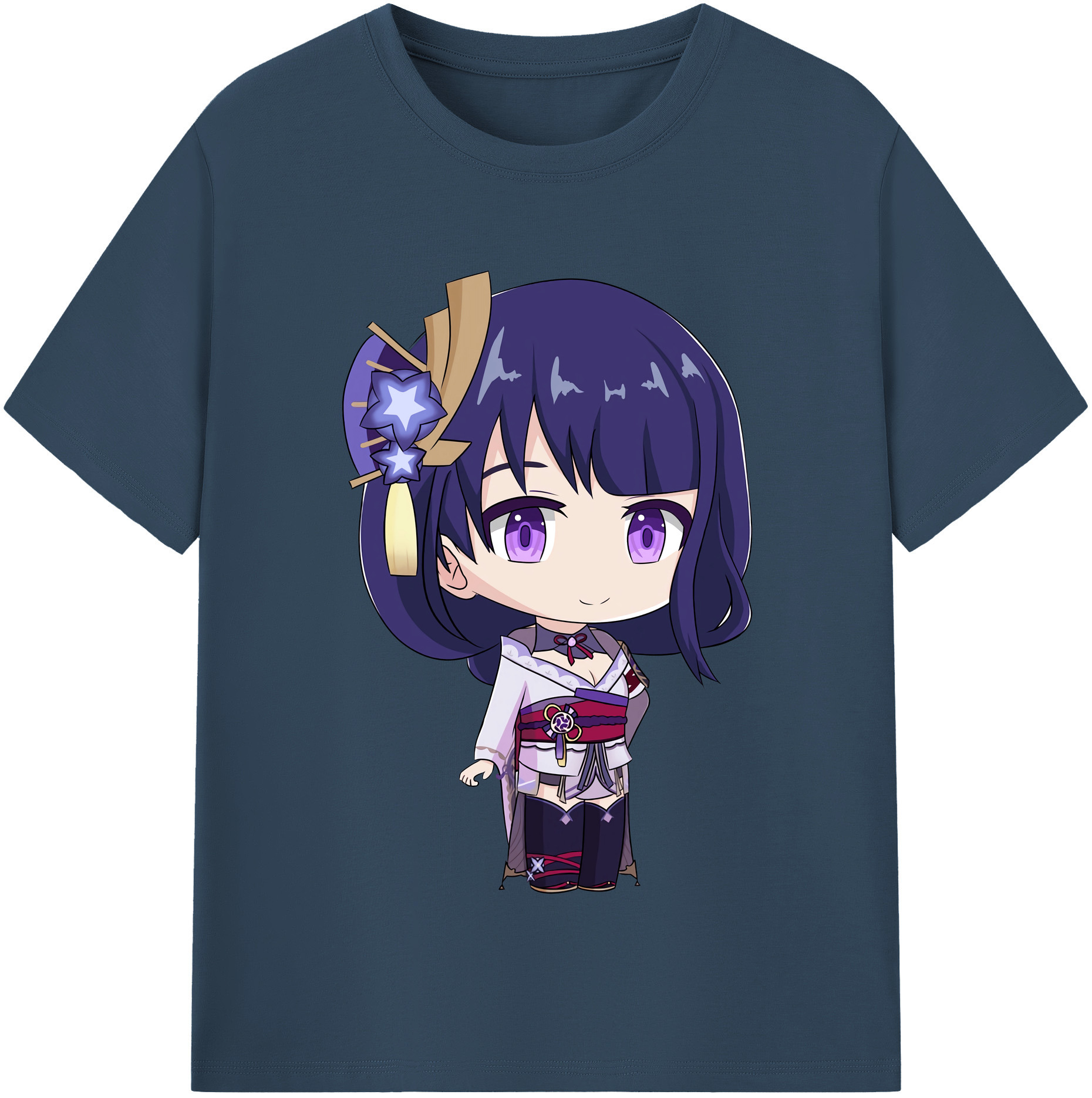 げんし神 雷電将軍 らいでんしょうぐん genshin Raiden Shogun 綿100％半袖Tシャツ（フロントプリント）