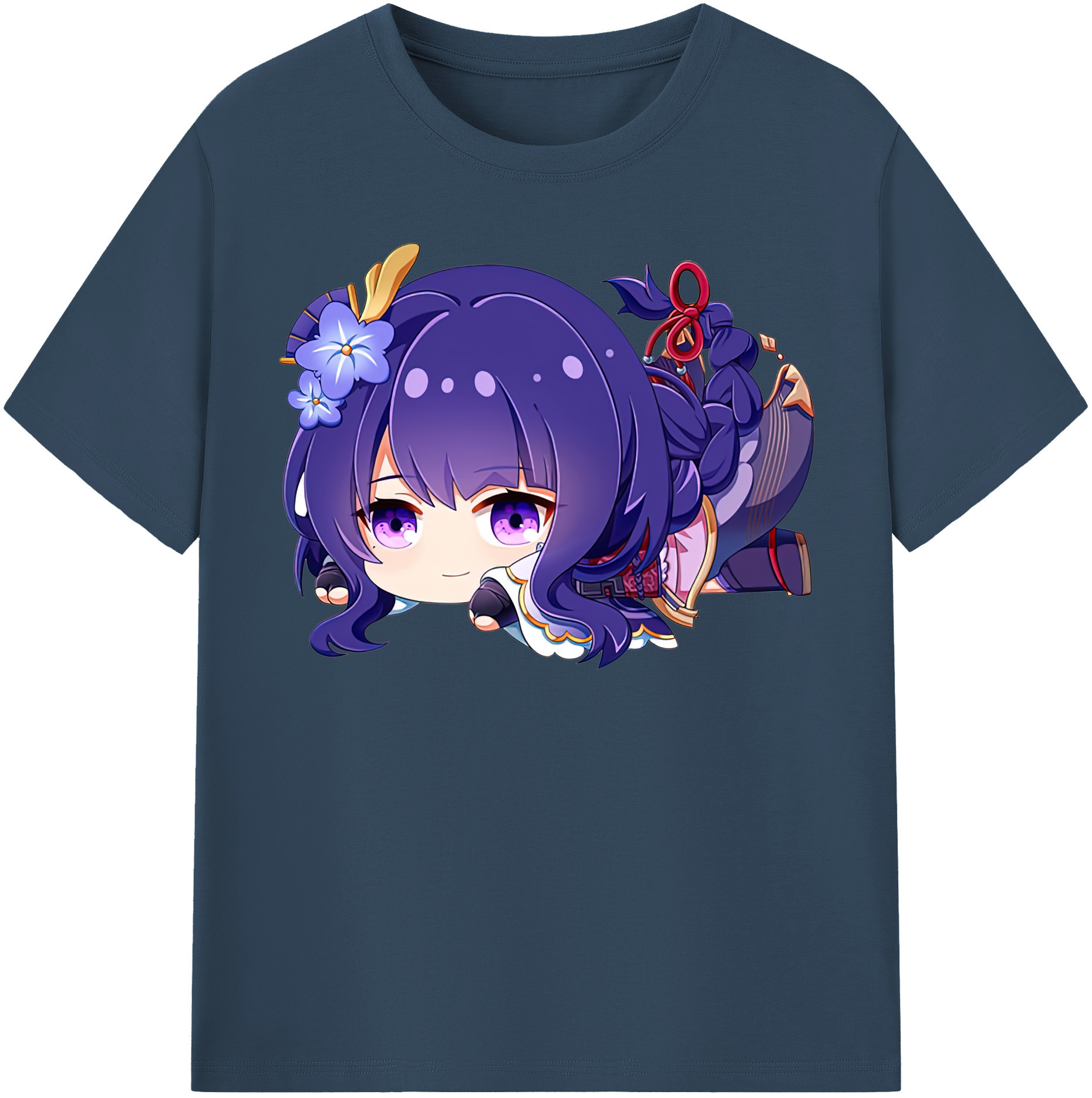 げんし神 雷電将軍 らいでんしょうぐん genshin Raiden Shogun 綿100％半袖Tシャツ（フロントプリント）