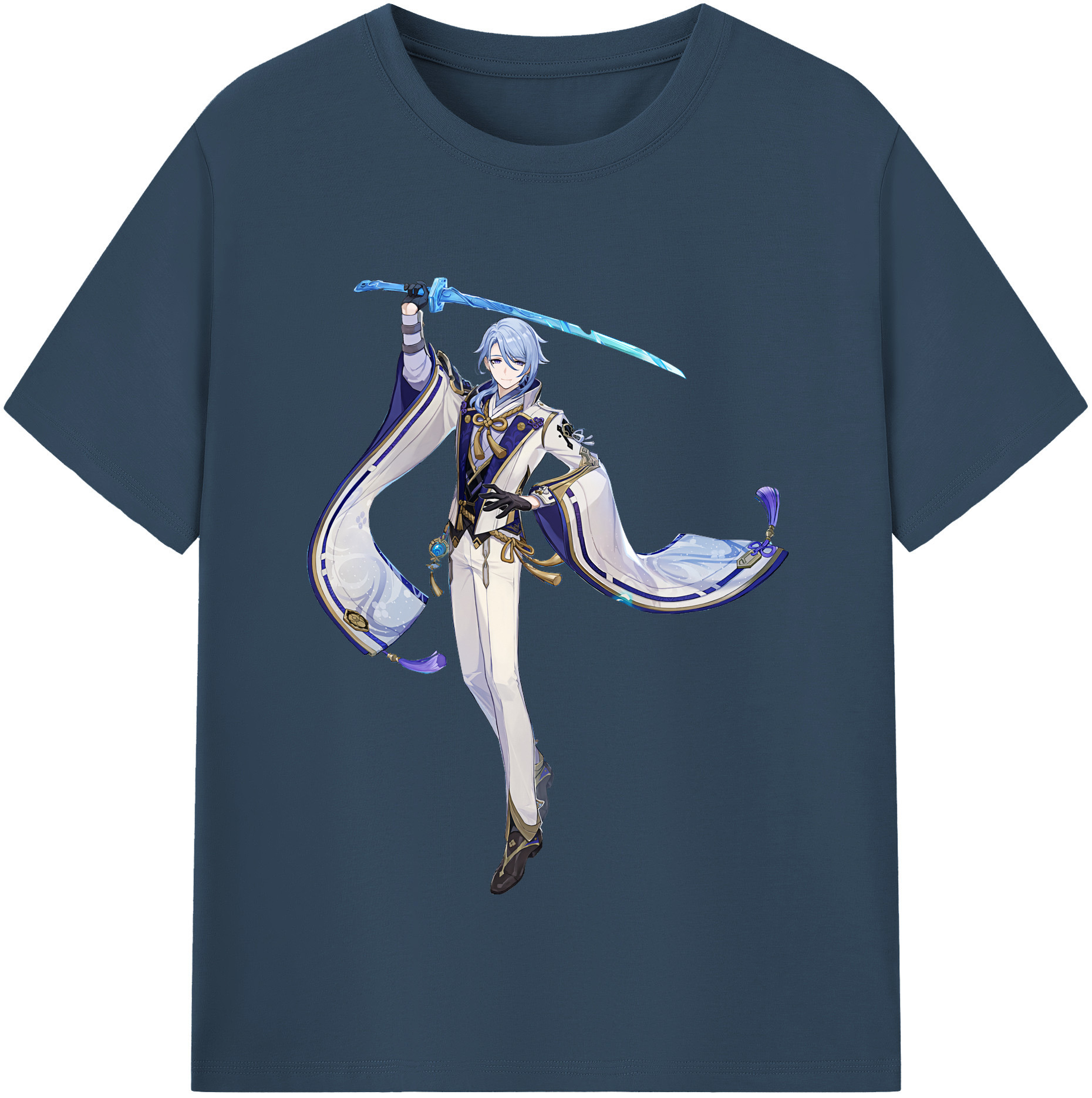げんし神 神里綾人 かみさとあやと genshin Kamisato Ayato 綿100％半袖Tシャツ（フロントプリント）