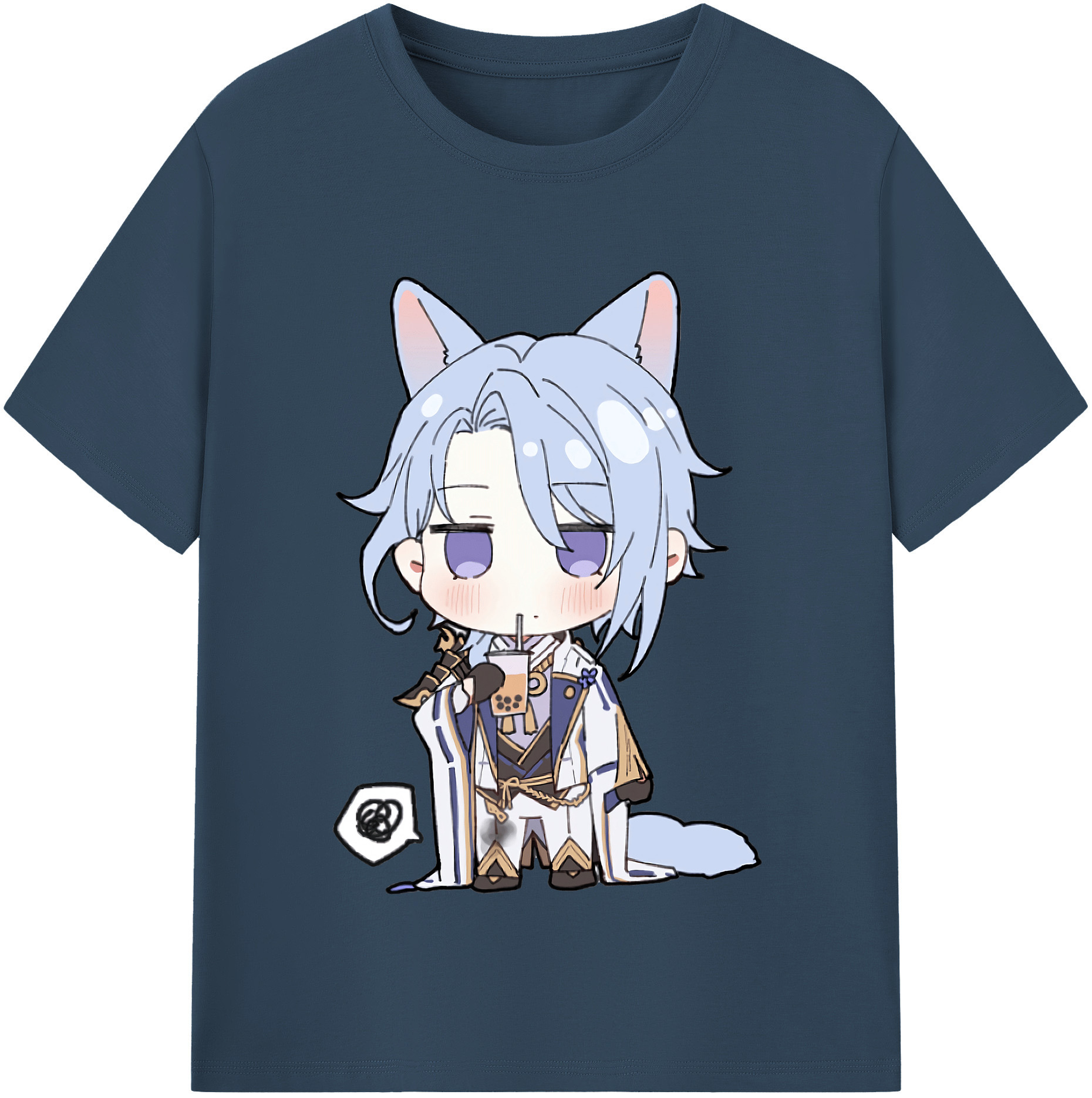げんし神 神里綾人 かみさとあやと genshin Kamisato Ayato 綿100％半袖Tシャツ（フロントプリント）