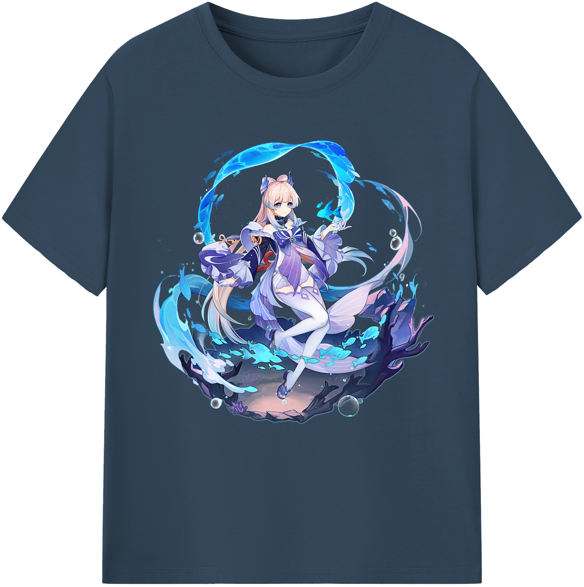 げんし神 珊瑚宮心海 サンゴノミヤ・ココミ genshin Sangonomiya Kokomi 綿100％半袖Tシャツ（フロントプリント）