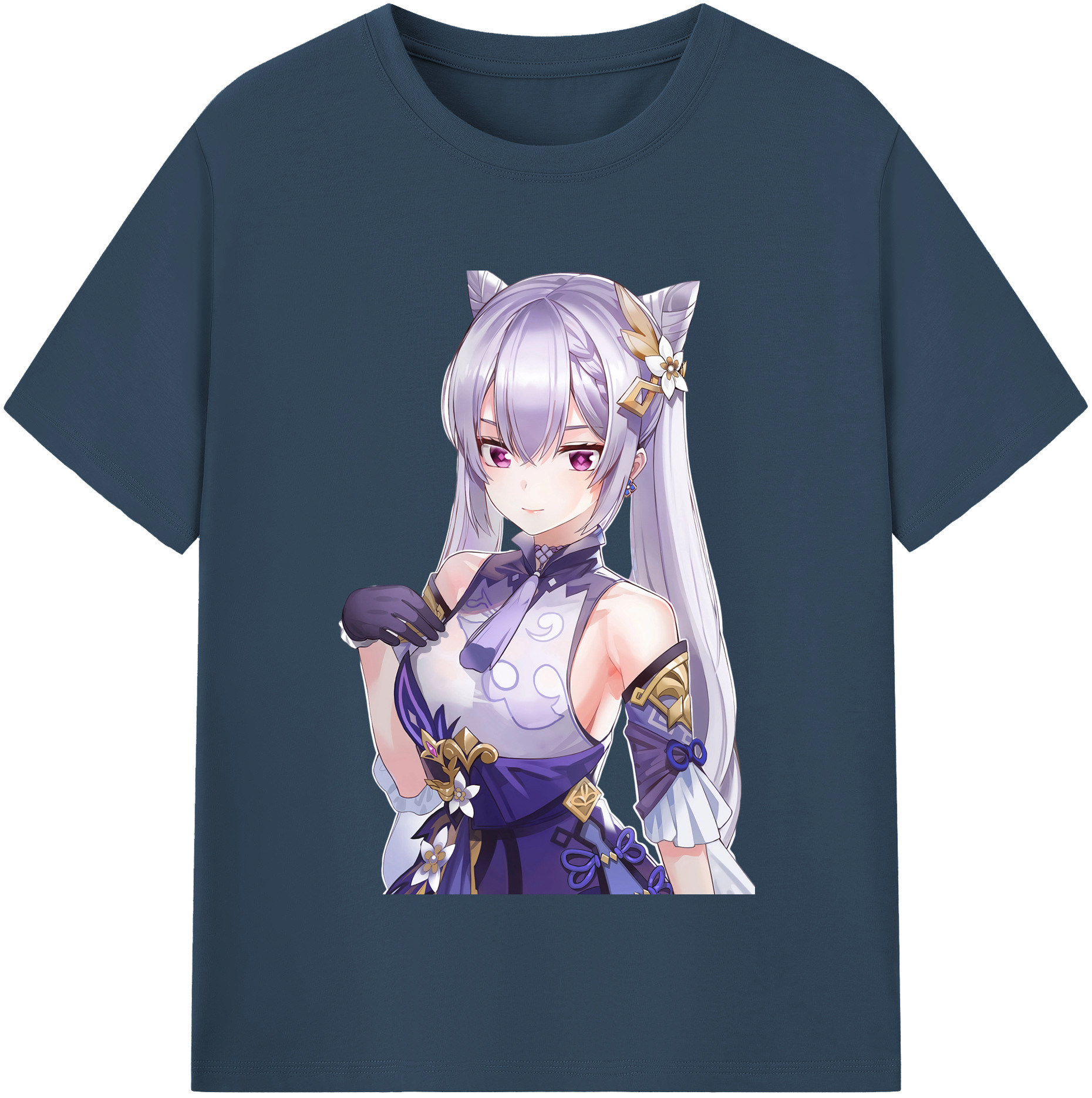げんし神 刻晴 こくせい genshin Kokusei 綿100％半袖Tシャツ（フロントプリント）