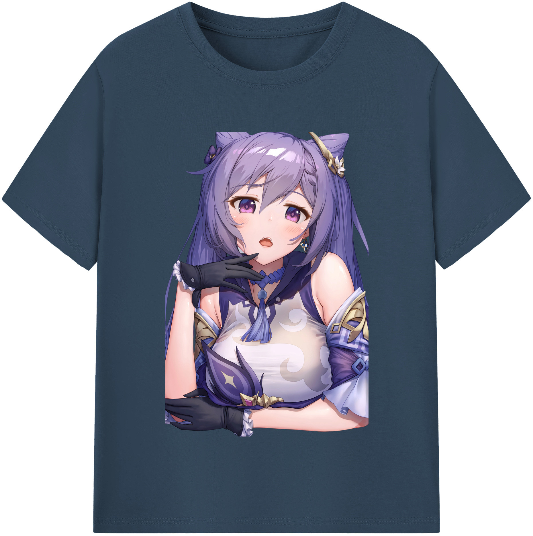 げんし神 刻晴 こくせい genshin Kokusei 綿100％半袖Tシャツ（フロントプリント）