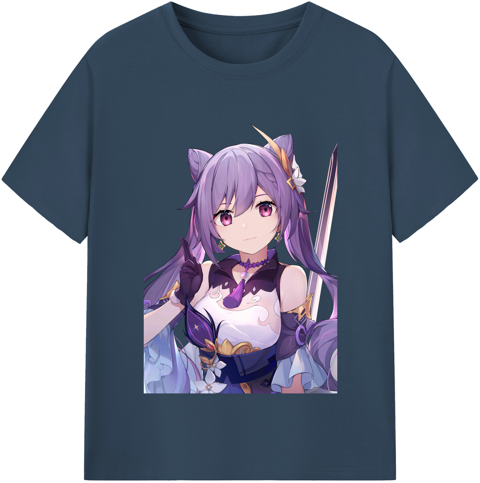 げんし神 刻晴 こくせい genshin Kokusei 綿100％半袖Tシャツ（フロントプリント）