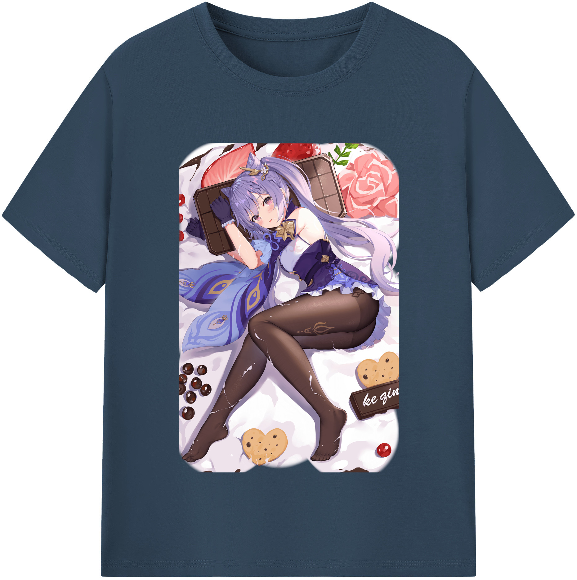 げんし神 刻晴 こくせい genshin Kokusei 綿100％半袖Tシャツ（フロントプリント）