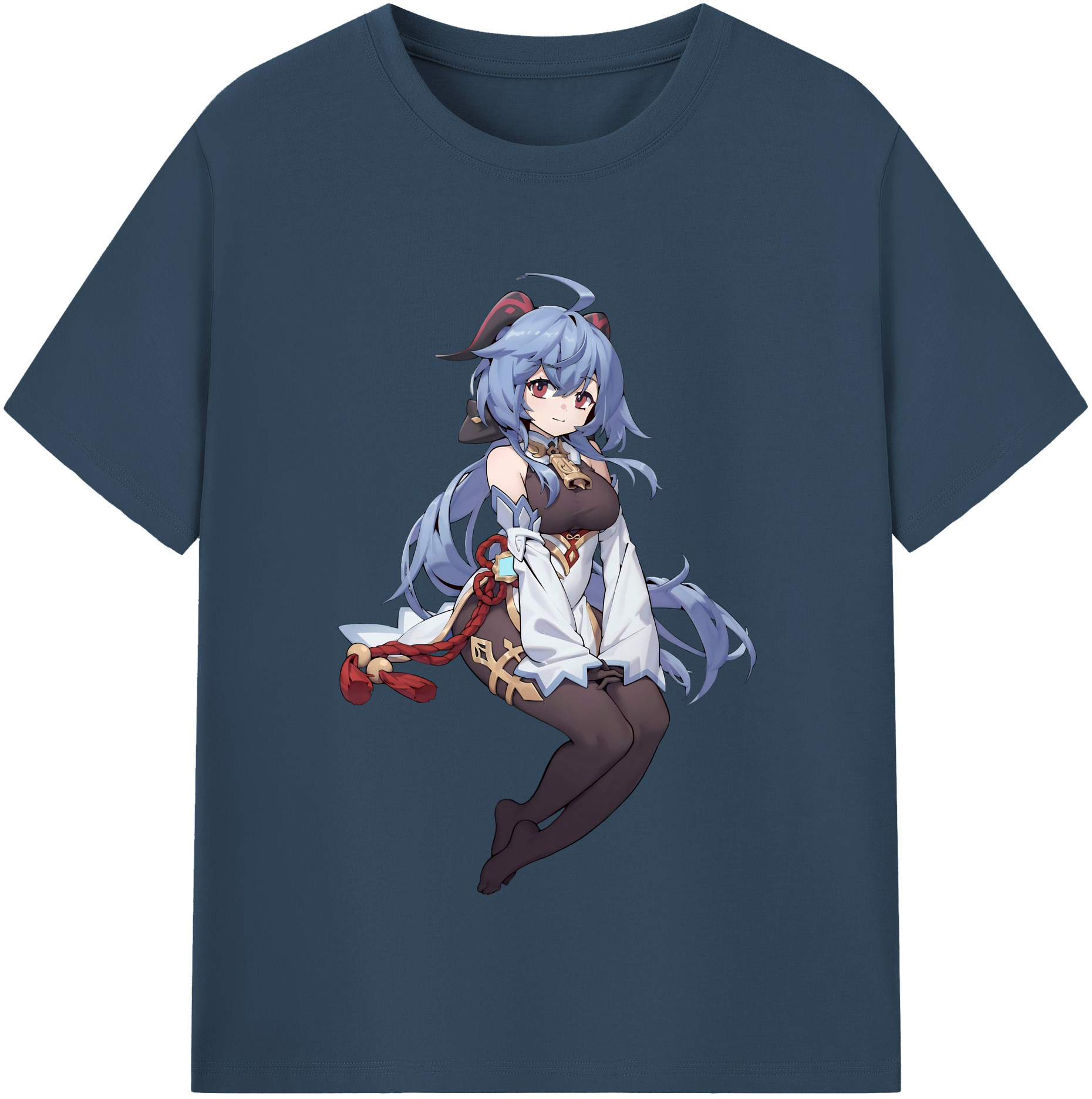 げんし神 甘雨 かんう genshin Ganyu 綿100％半袖Tシャツ（フロントプリント）