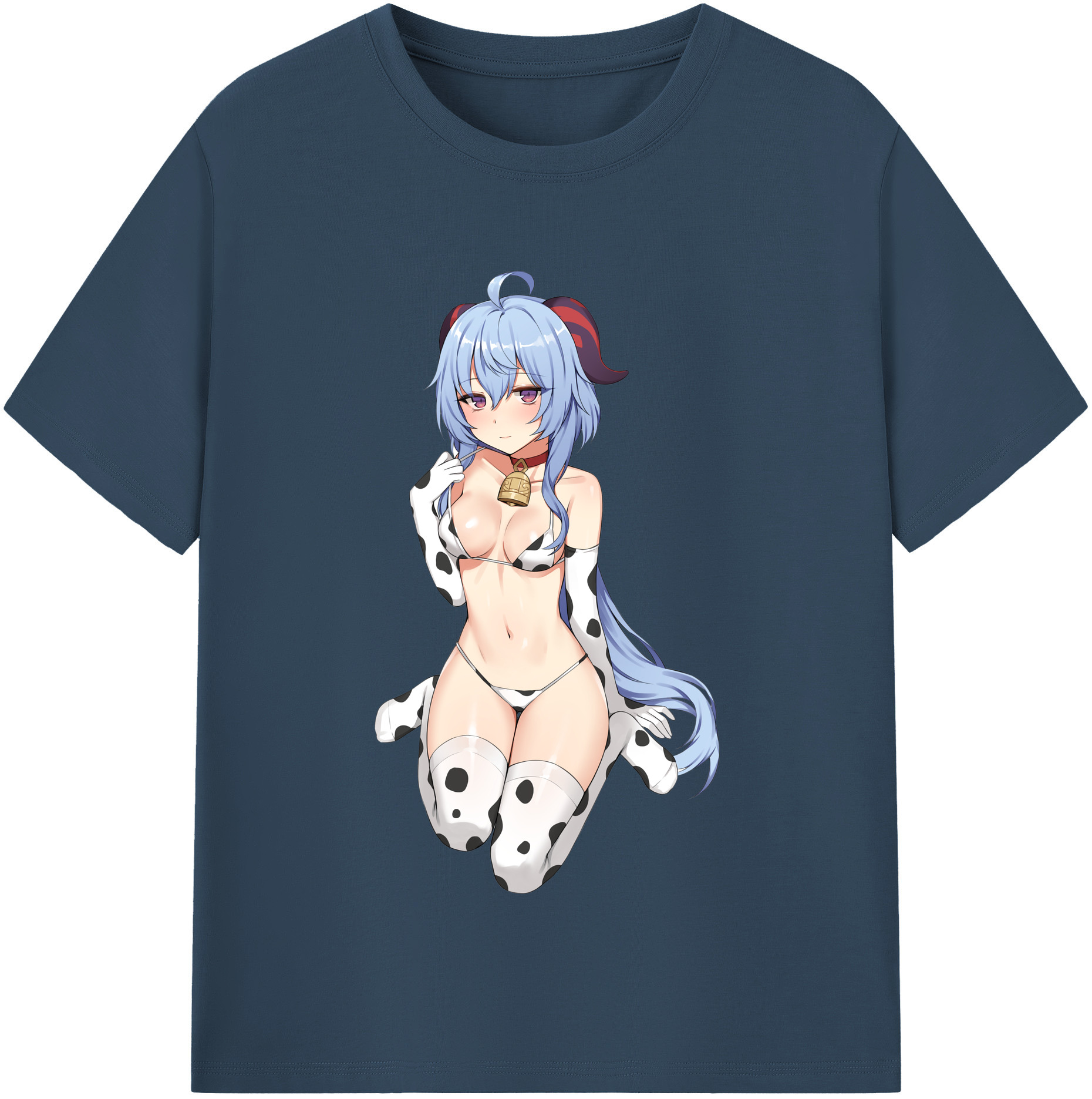 げんし神 甘雨 かんう genshin Ganyu 綿100％半袖Tシャツ（フロントプリント）