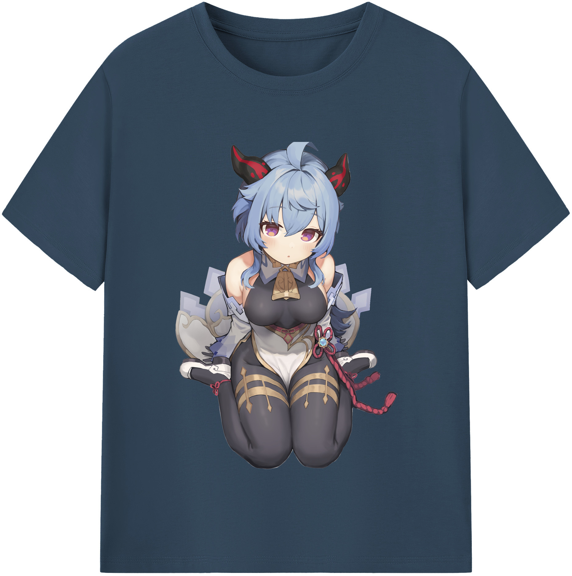 げんし神 甘雨 かんう genshin Ganyu 綿100％半袖Tシャツ（フロントプリント）
