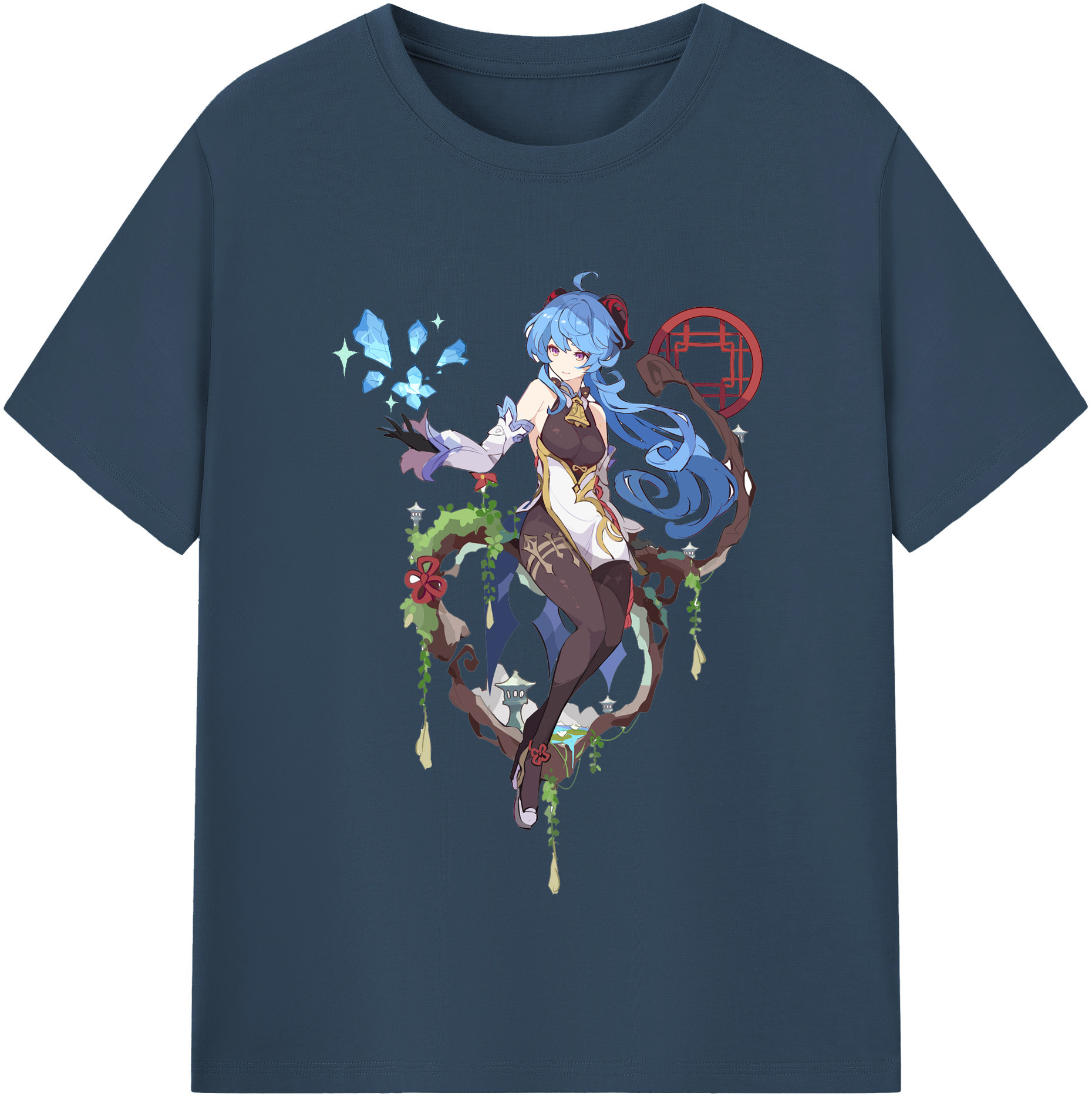 げんし神 甘雨 かんう genshin Ganyu 綿100％半袖Tシャツ（フロントプリント）