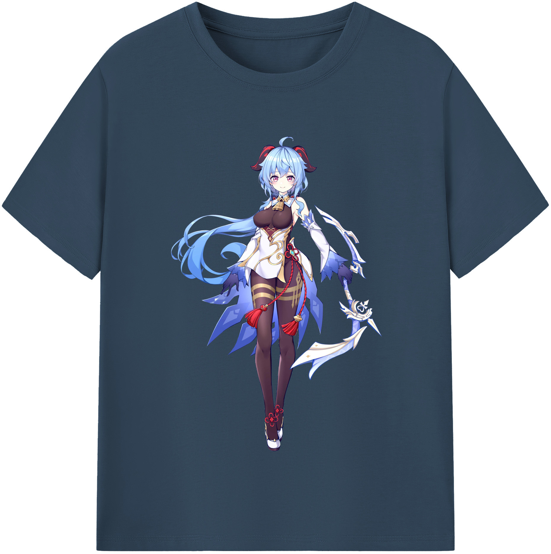 げんし神 甘雨 かんう genshin Ganyu 綿100％半袖Tシャツ（フロントプリント）