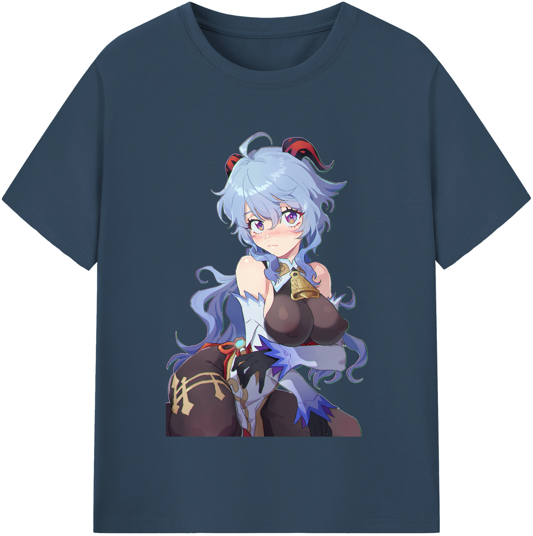 げんし神 甘雨 かんう genshin Ganyu 綿100％半袖Tシャツ（フロントプリント）