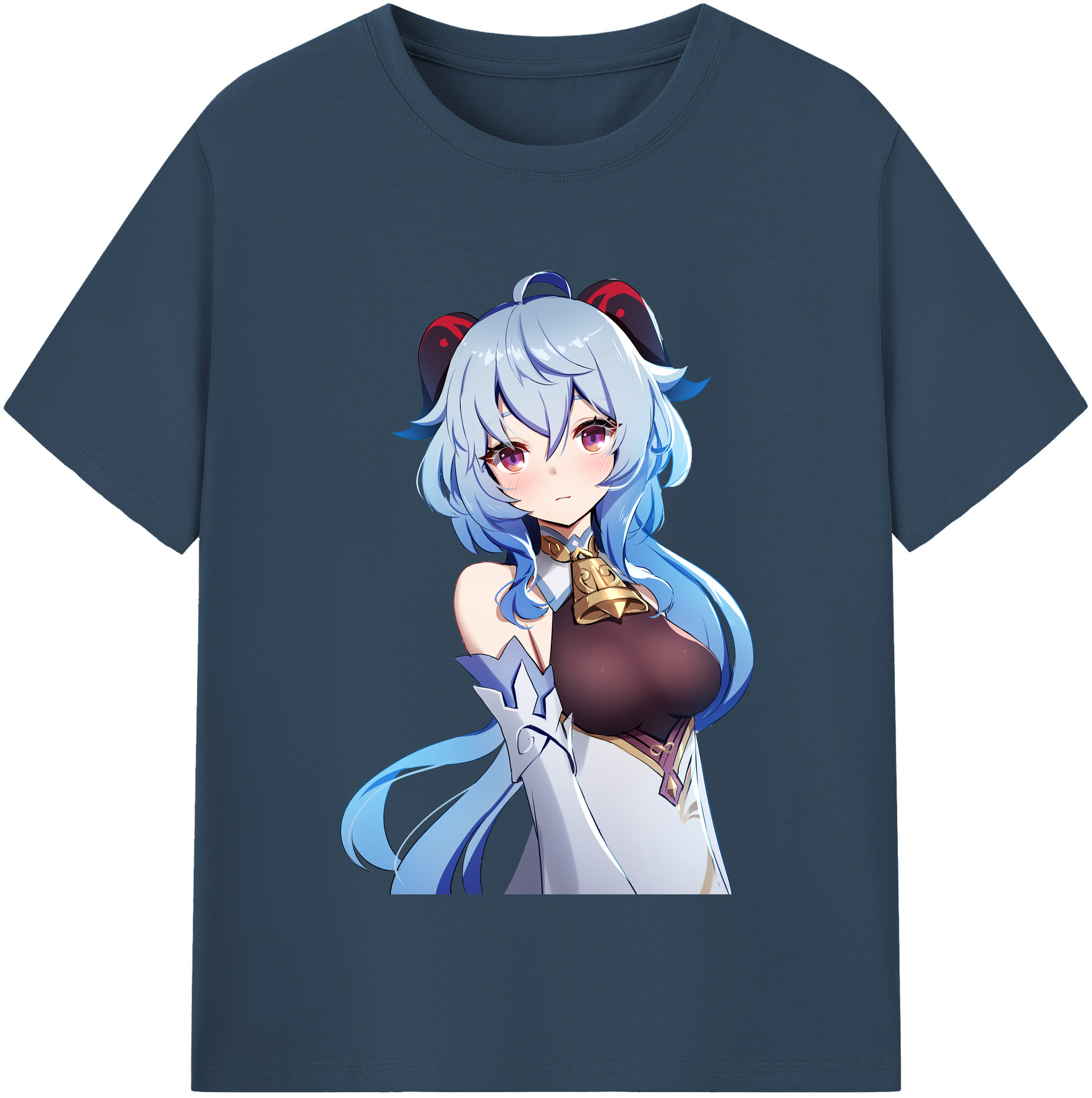 げんし神 甘雨 かんう genshin Ganyu 綿100％半袖Tシャツ（フロントプリント）