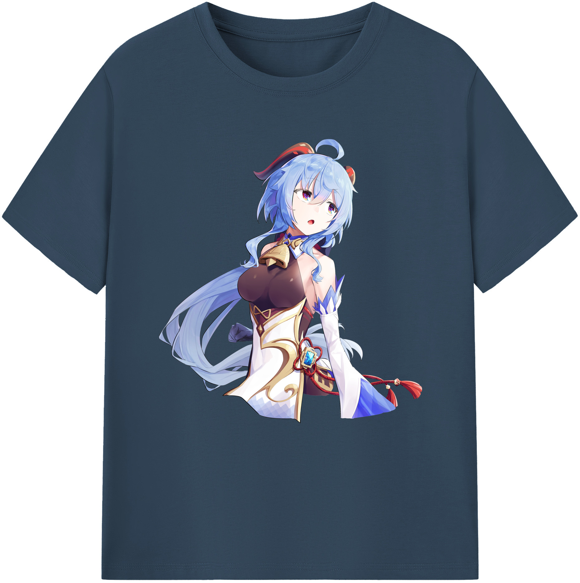 げんし神 甘雨 かんう genshin Ganyu 綿100％半袖Tシャツ（フロントプリント）