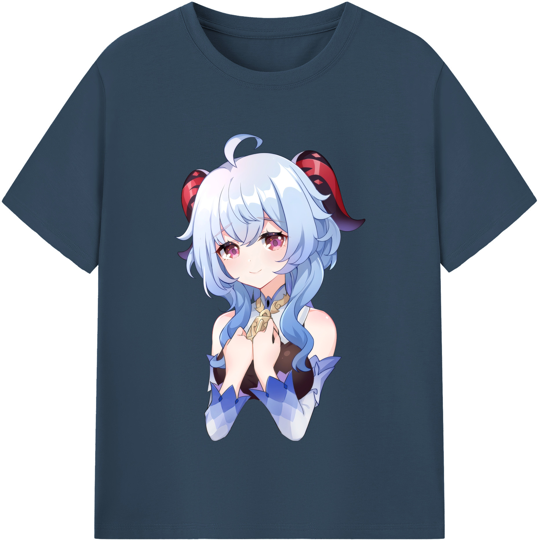 げんし神 甘雨 かんう genshin Ganyu 綿100％半袖Tシャツ（フロントプリント）