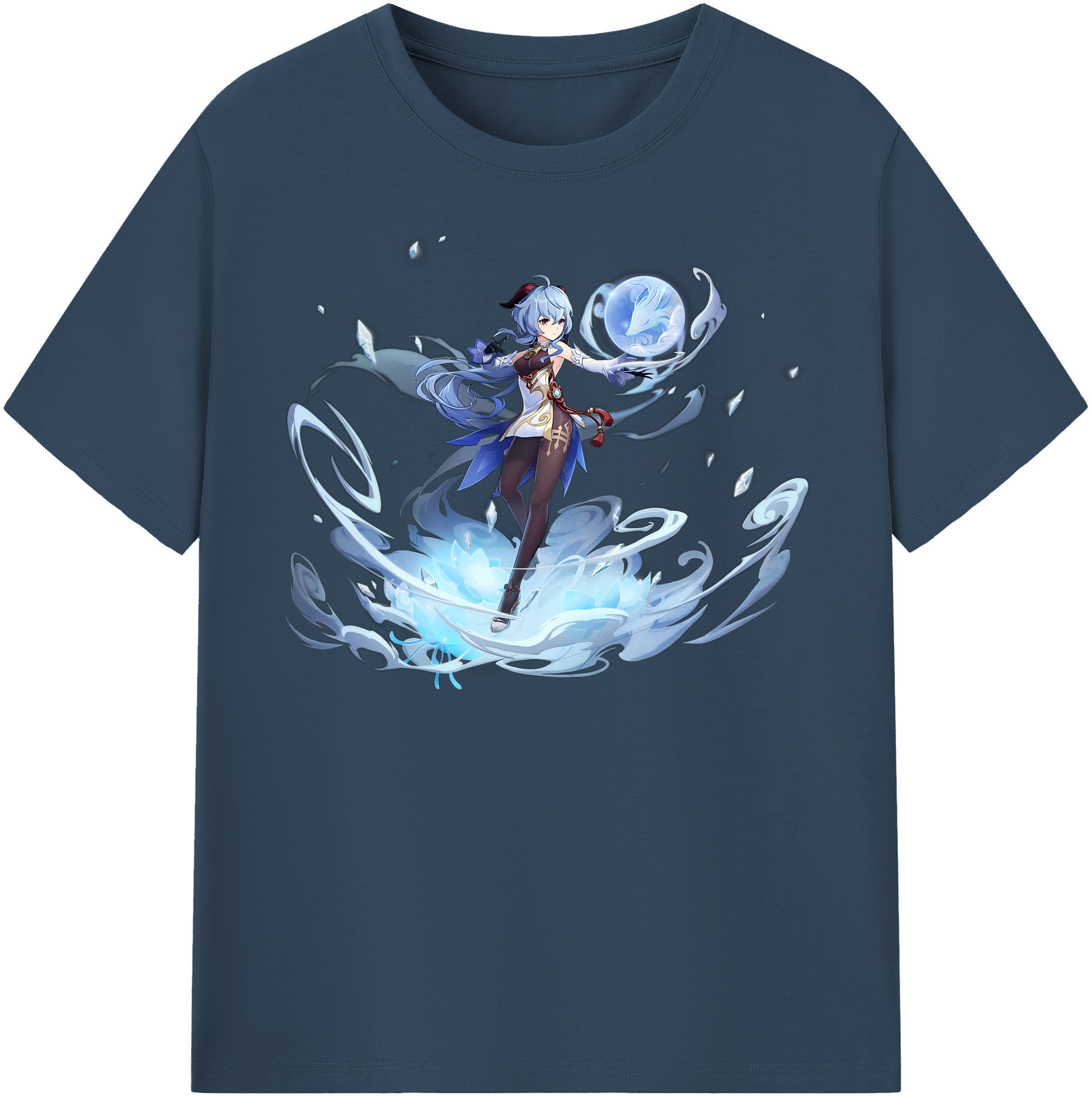 げんし神 甘雨 かんう genshin Ganyu 綿100％半袖Tシャツ（フロントプリント）