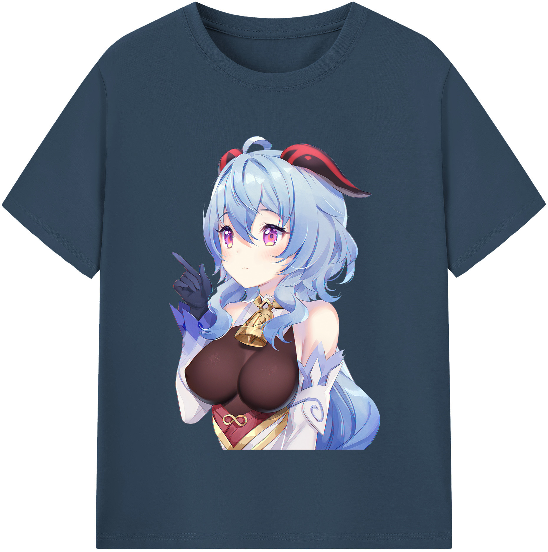 げんし神 甘雨 かんう genshin Ganyu 綿100％半袖Tシャツ（フロントプリント）