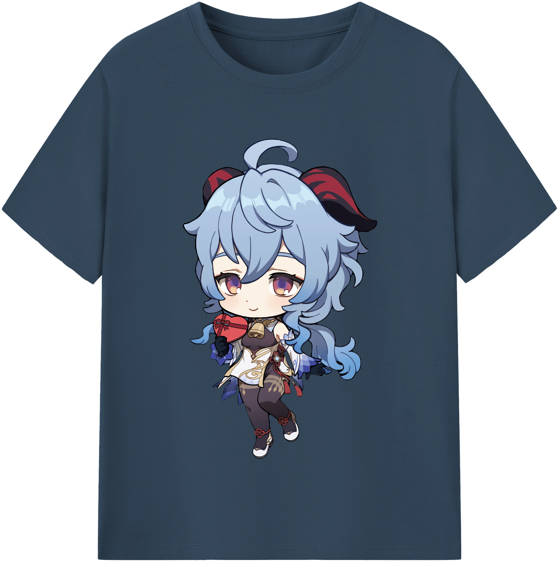 げんし神 甘雨 かんう genshin Ganyu 綿100％半袖Tシャツ（フロントプリント）