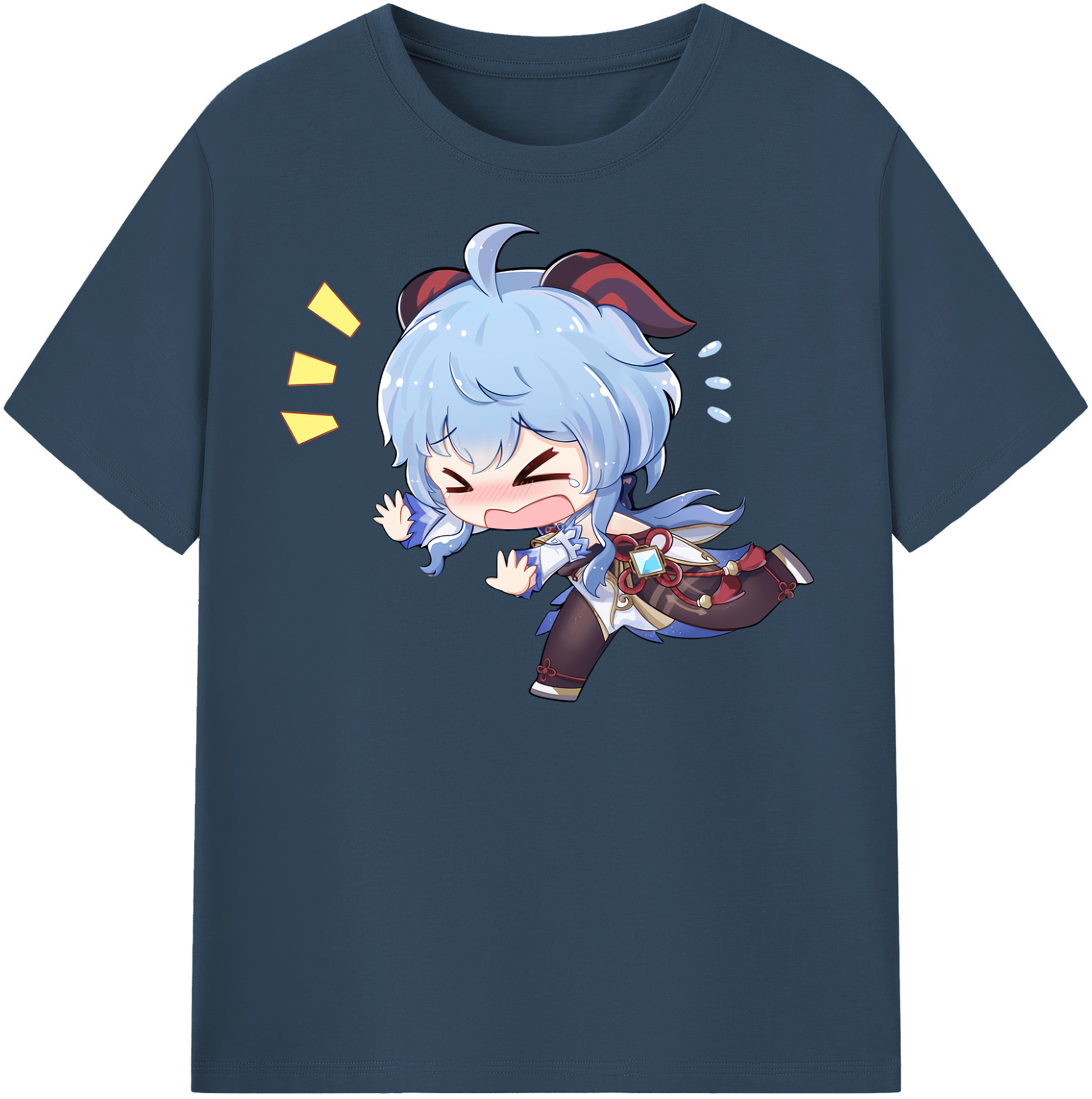 げんし神 甘雨 かんう genshin Ganyu 綿100％半袖Tシャツ（フロントプリント）